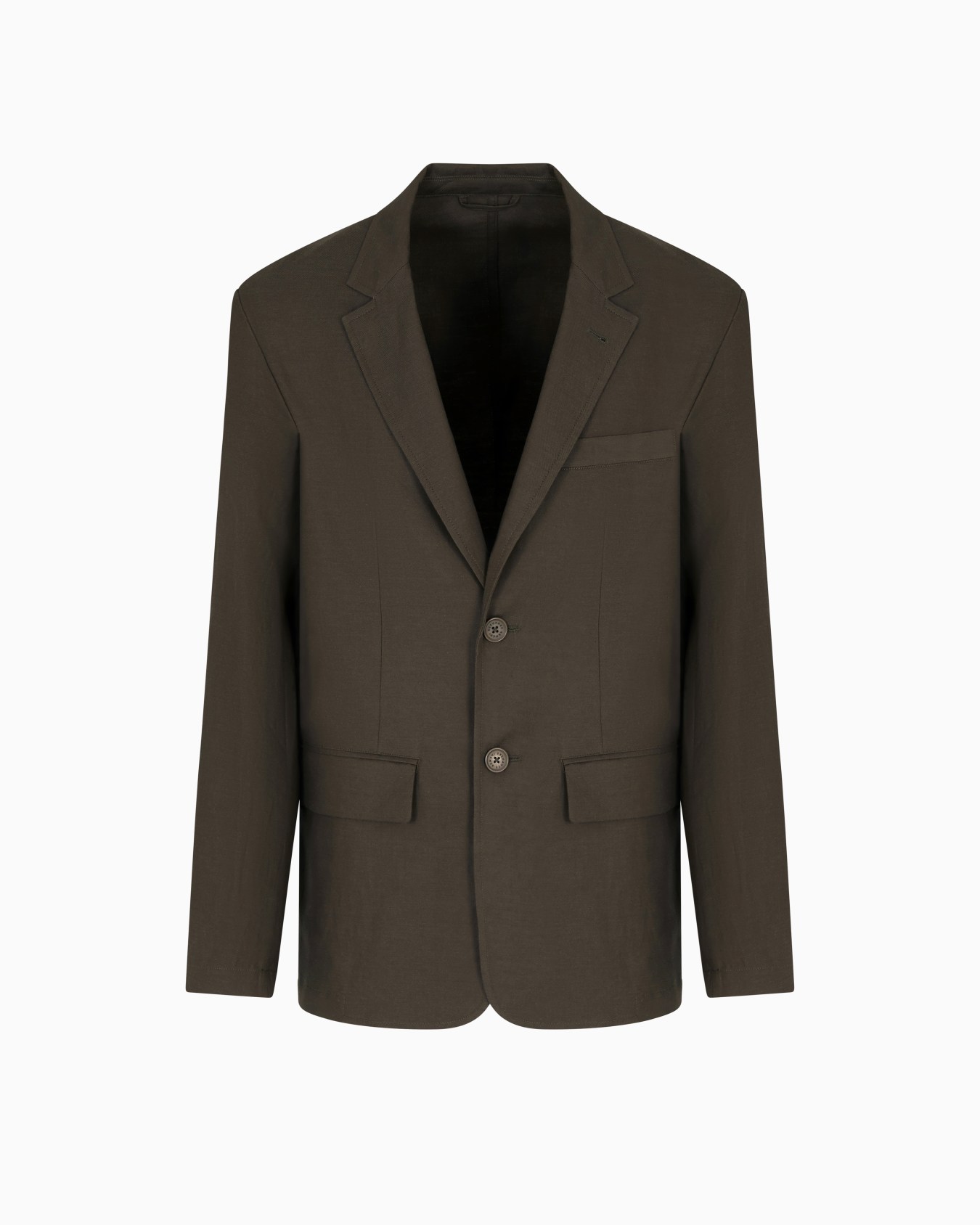 Single-breasted jacket in linen and lyocell Slide 0