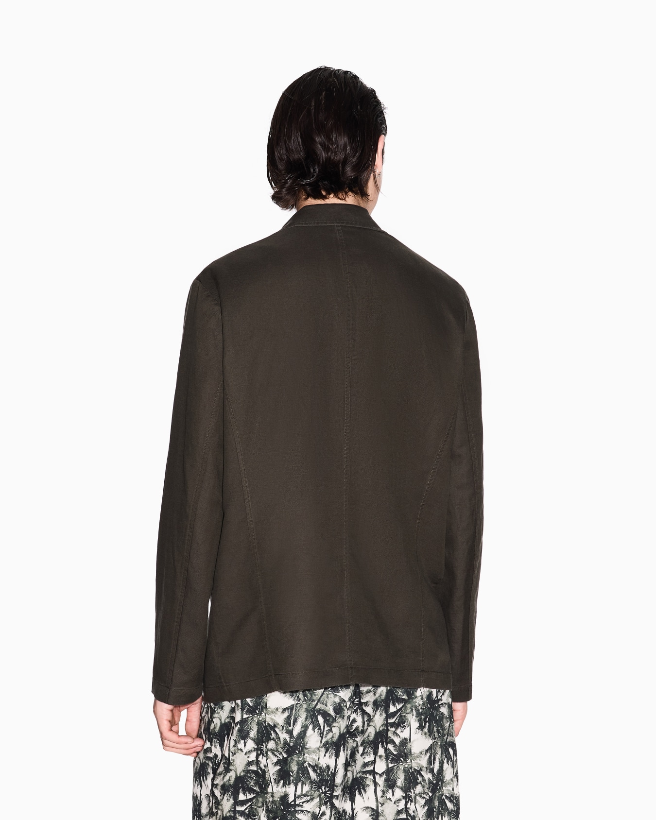 Single-breasted jacket in linen and lyocell Slide 2