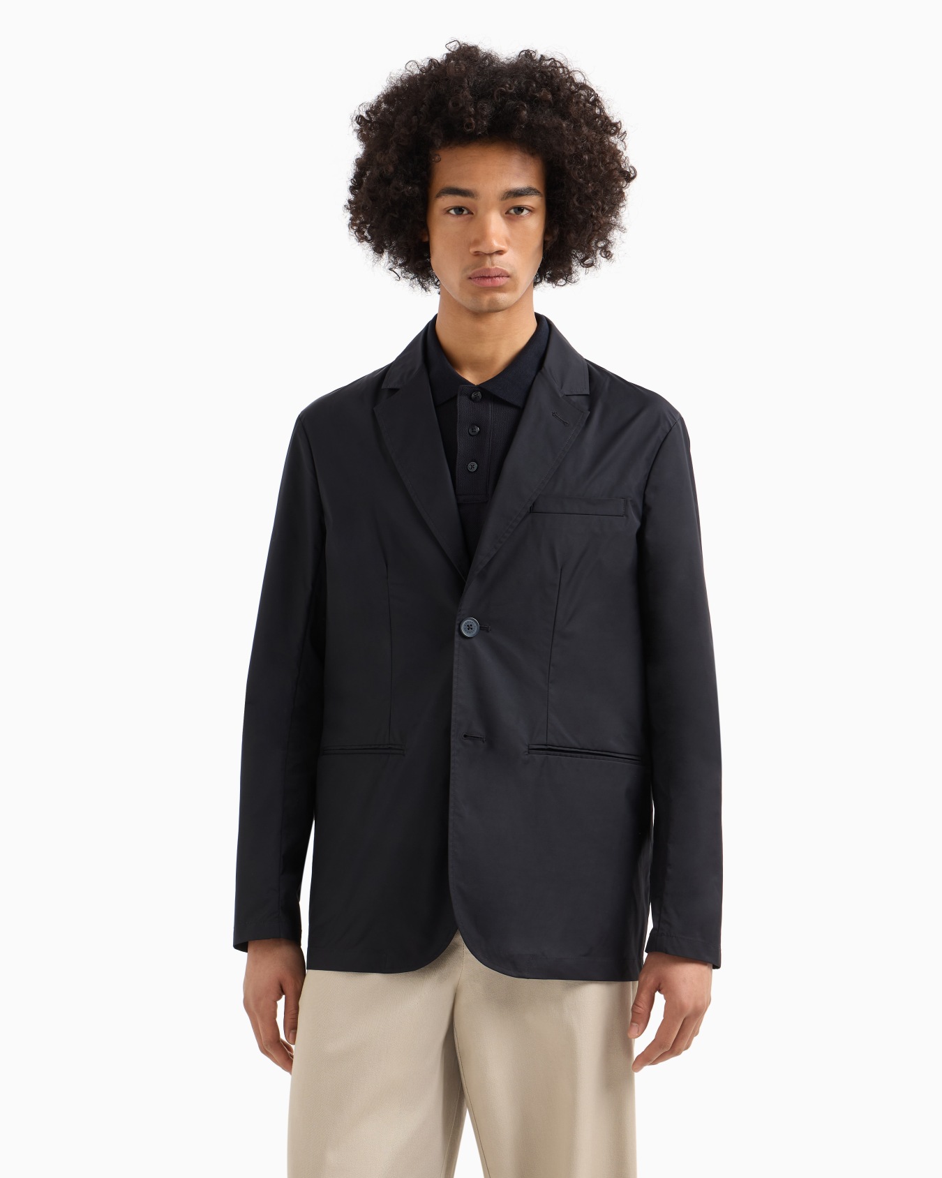 Single-breasted blazer in stretch fabric Slide 3