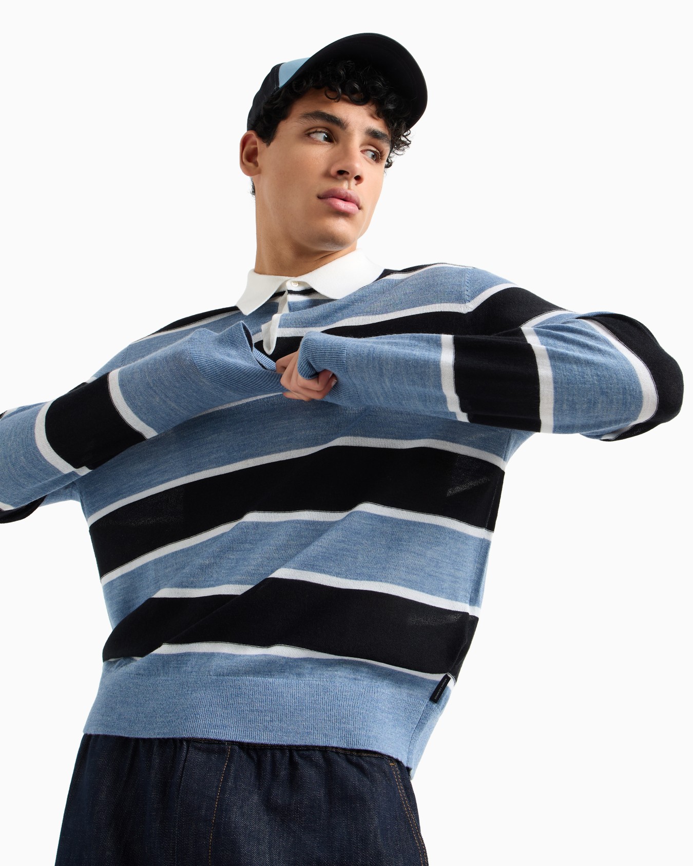 Striped knit polo Slide 4