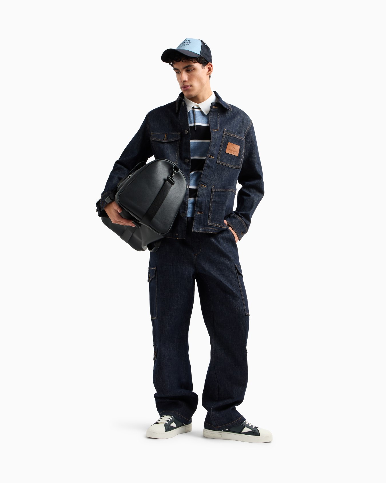 Striped knit polo Slide 1