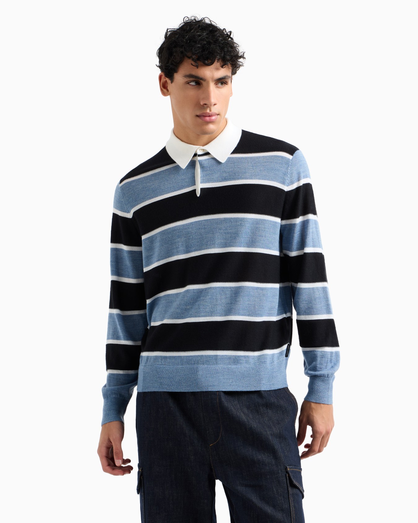 Striped knit polo Slide 3