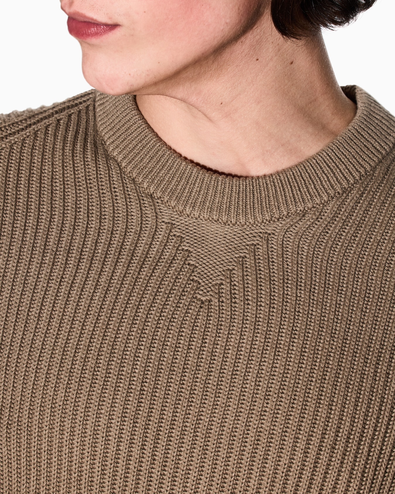 Ribbed cotton crew neck sweater Slide 4