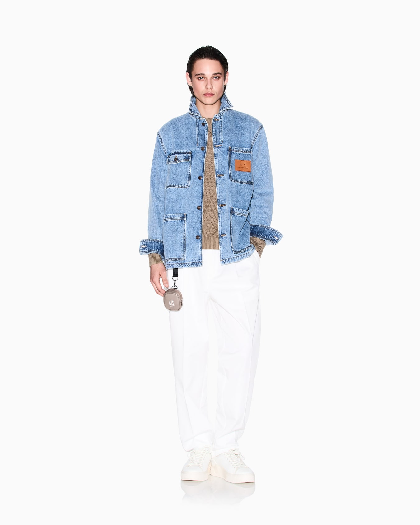 Ribbed cotton crew neck sweater Slide 1