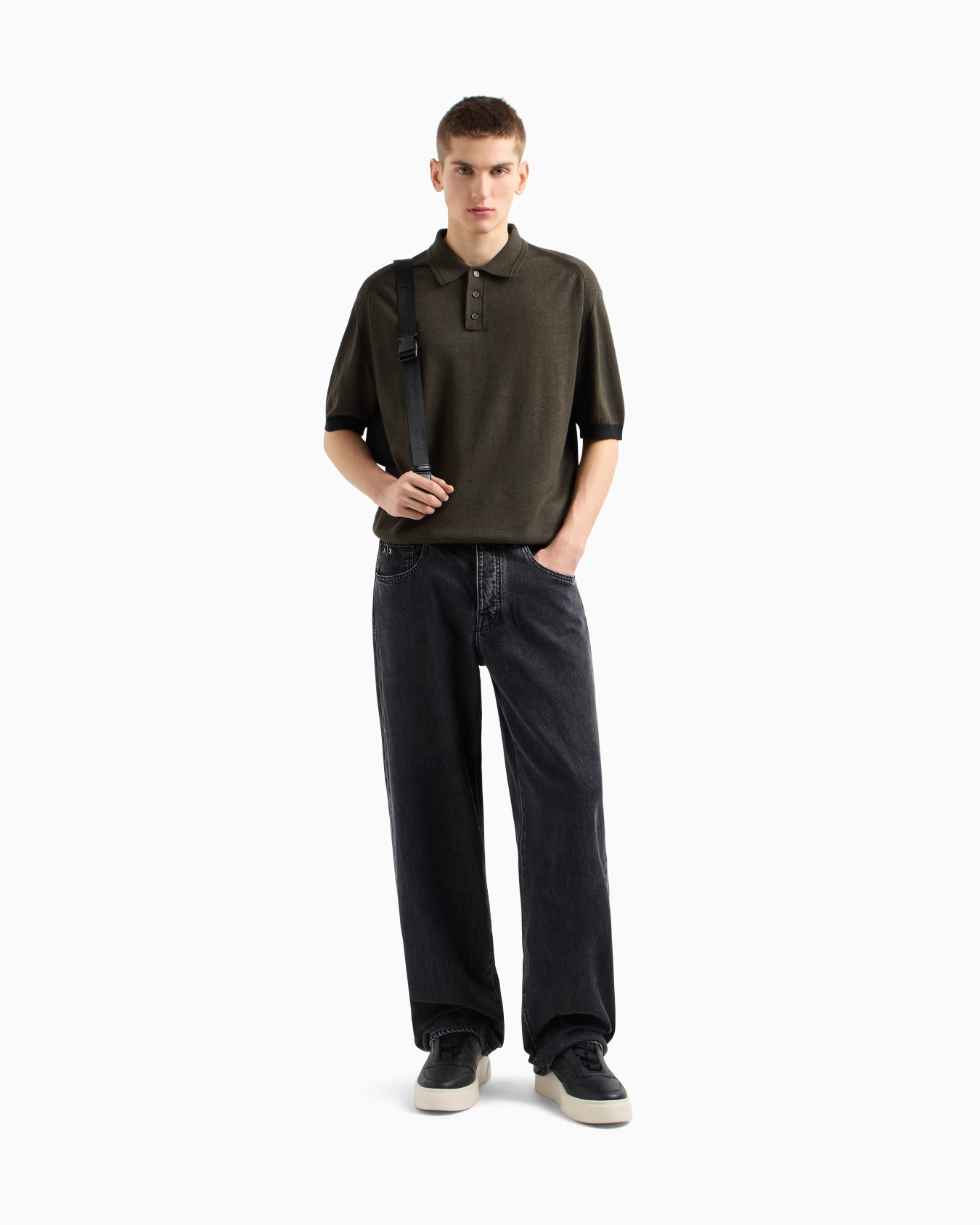 Linen and cotton polo Slide 1