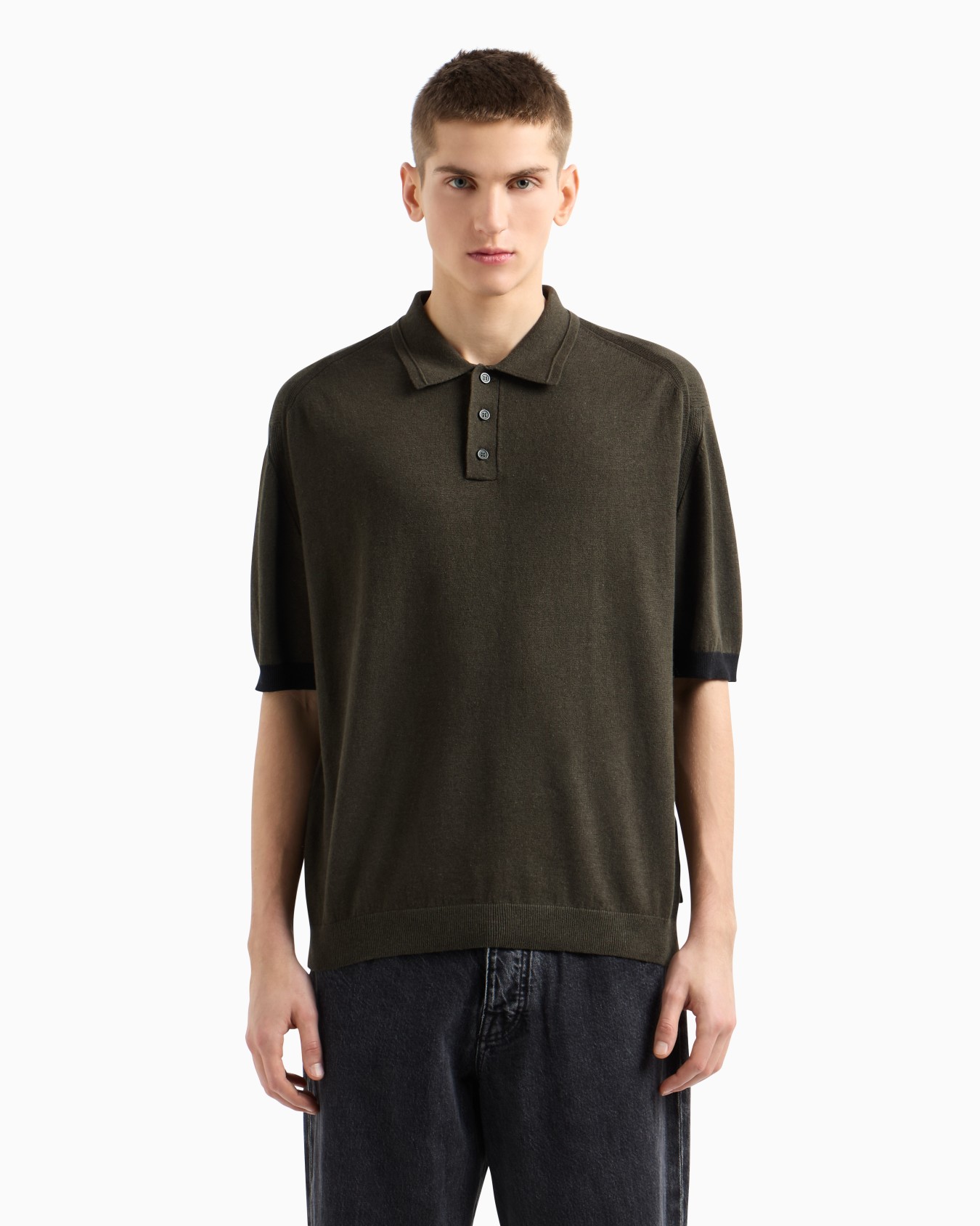 Linen and cotton polo Slide 3