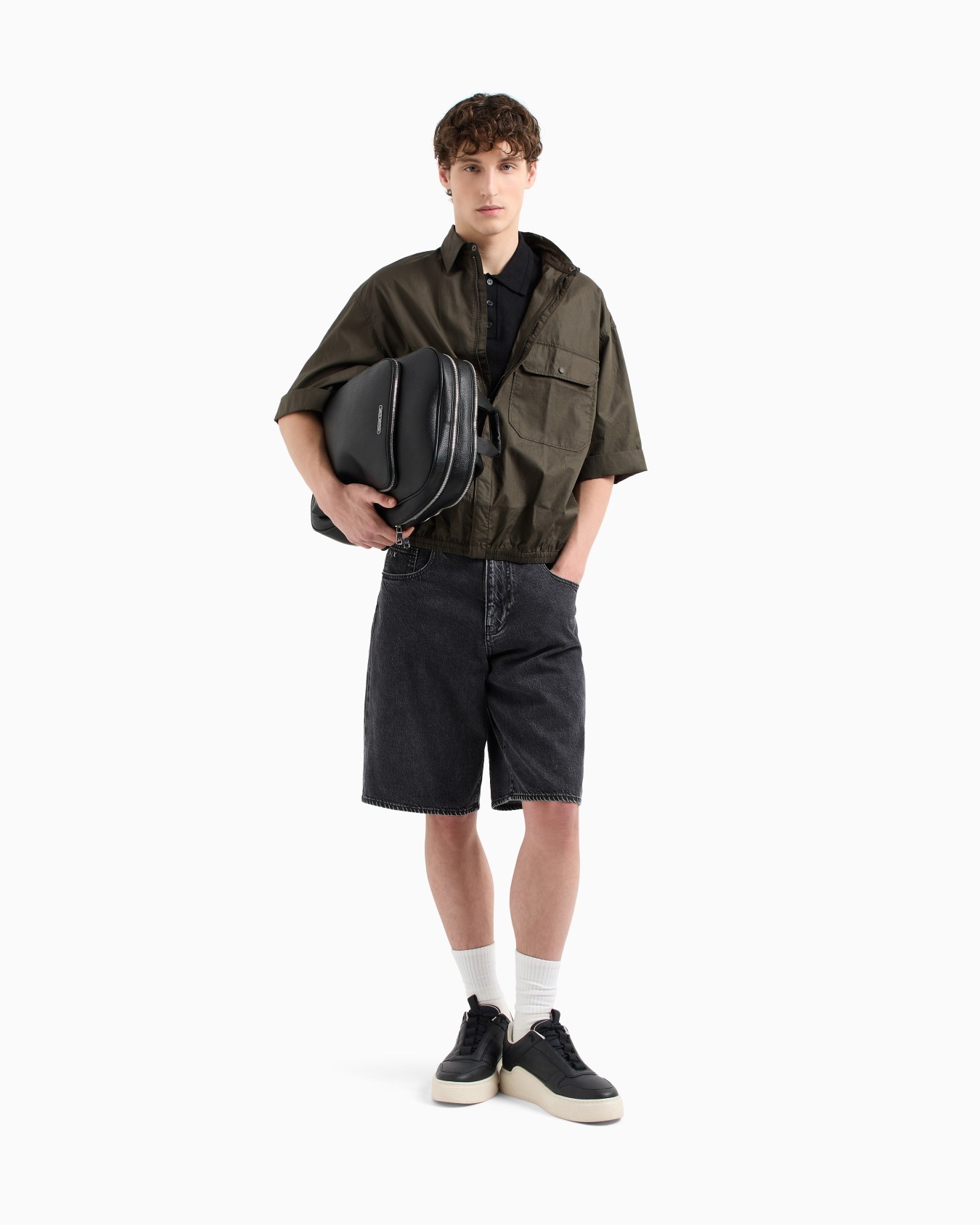 Linen and cotton polo Slide 1