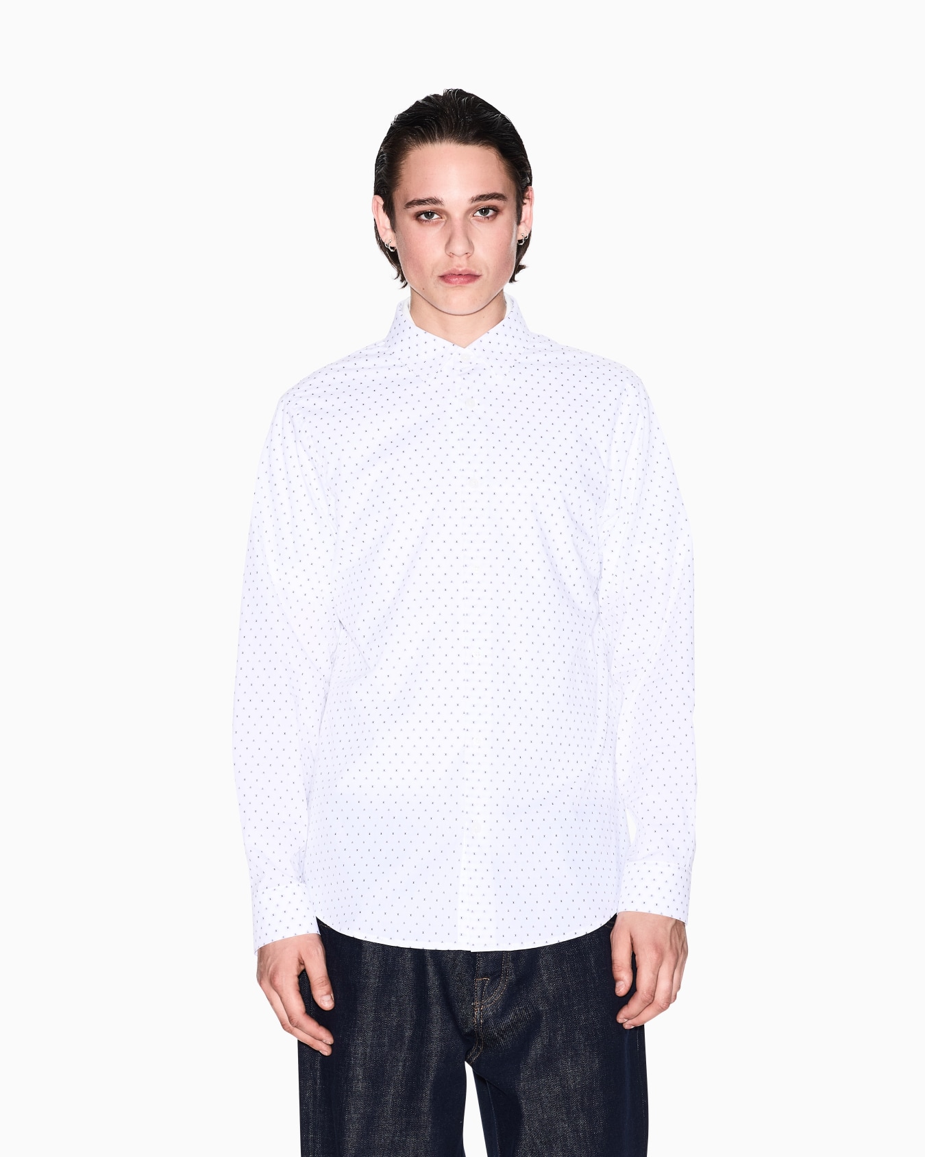 Regular fit cotton jacquard shirt Slide 3