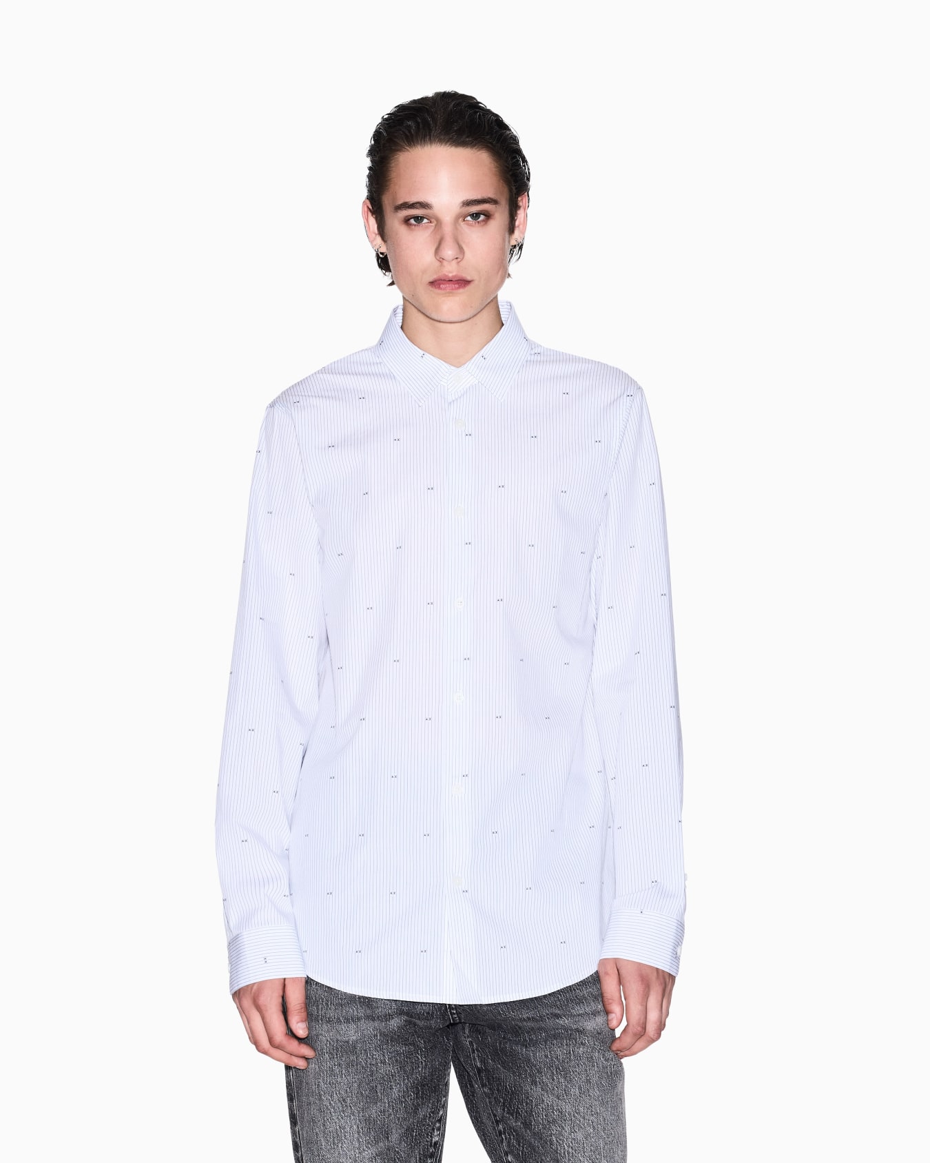 Regular fit cotton jacquard shirt Slide 3
