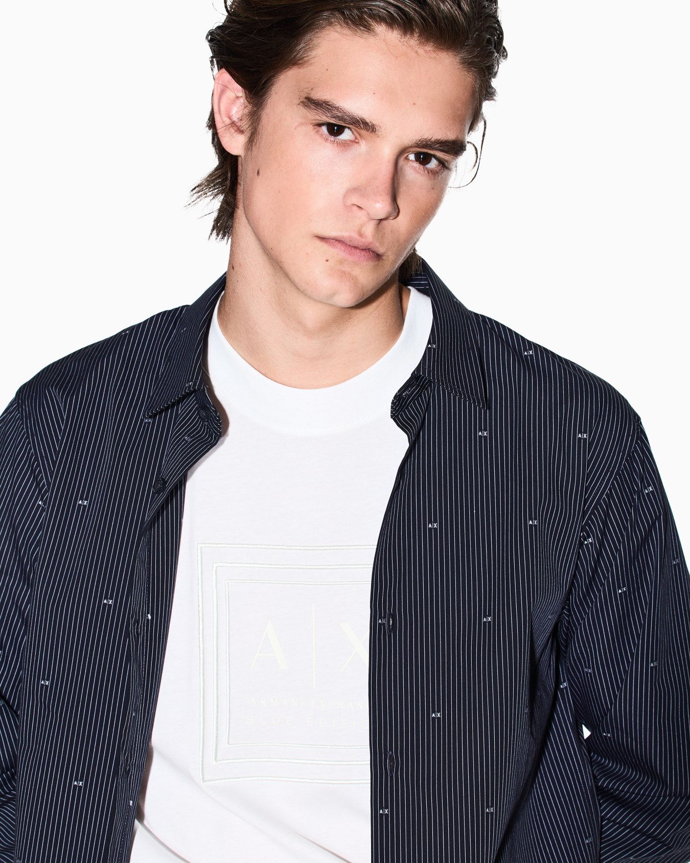 Regular fit cotton jacquard shirt Slide 4