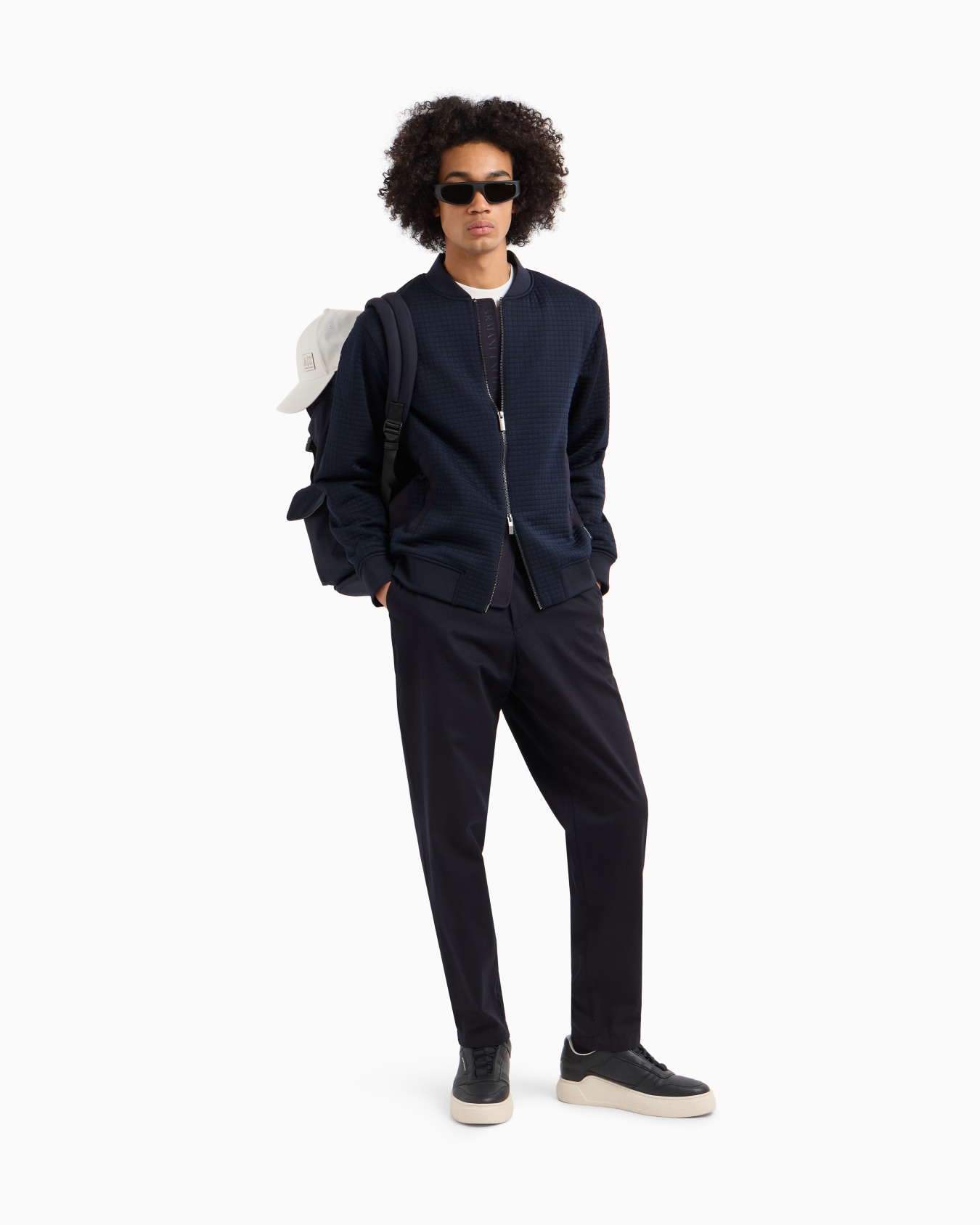 Bomber con zip in tessuto stretch Slide 1