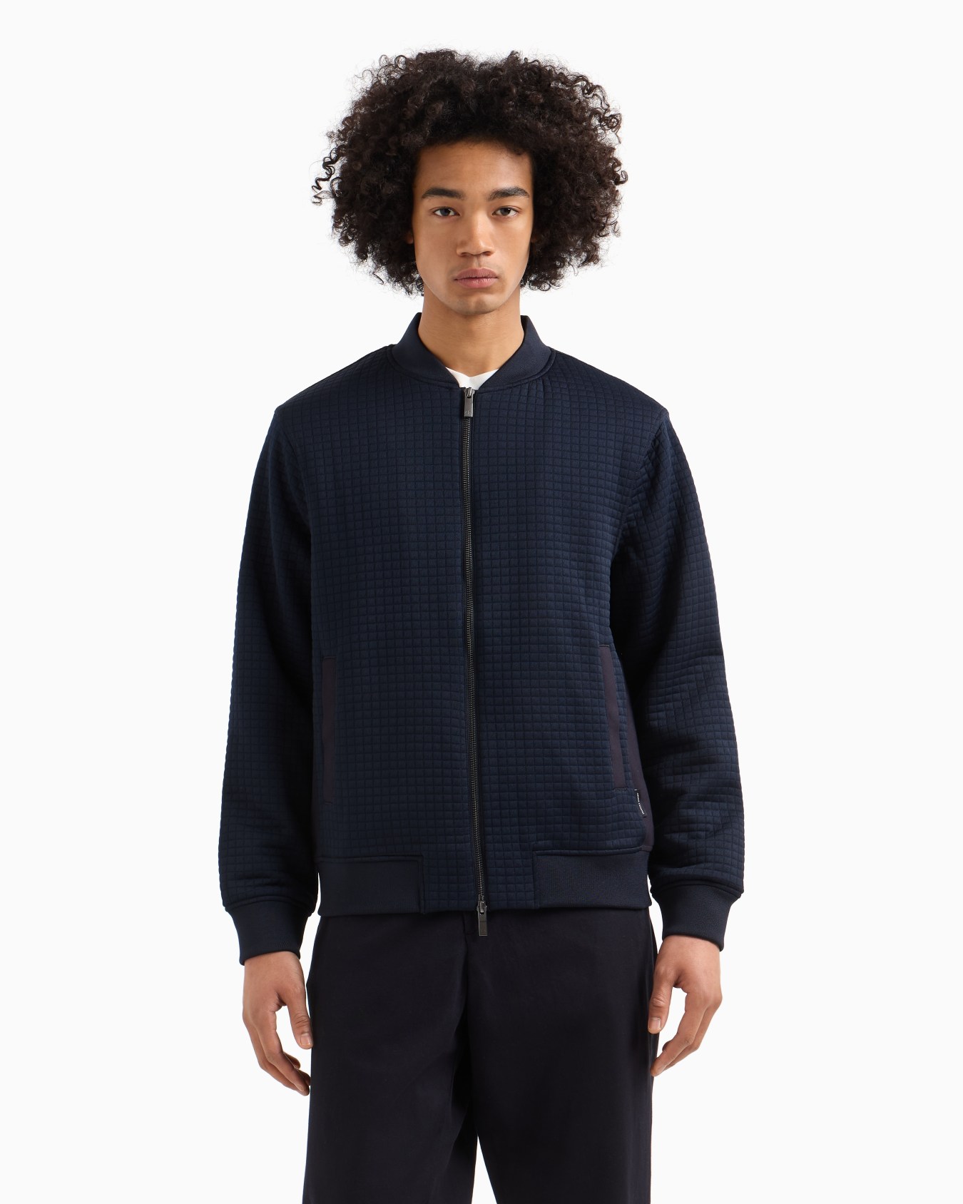 Bomber con zip in tessuto stretch Slide 3