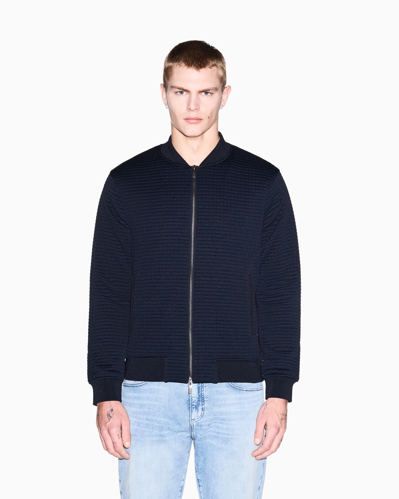 Bomber jacket with zip in stretch fabric Slide 3