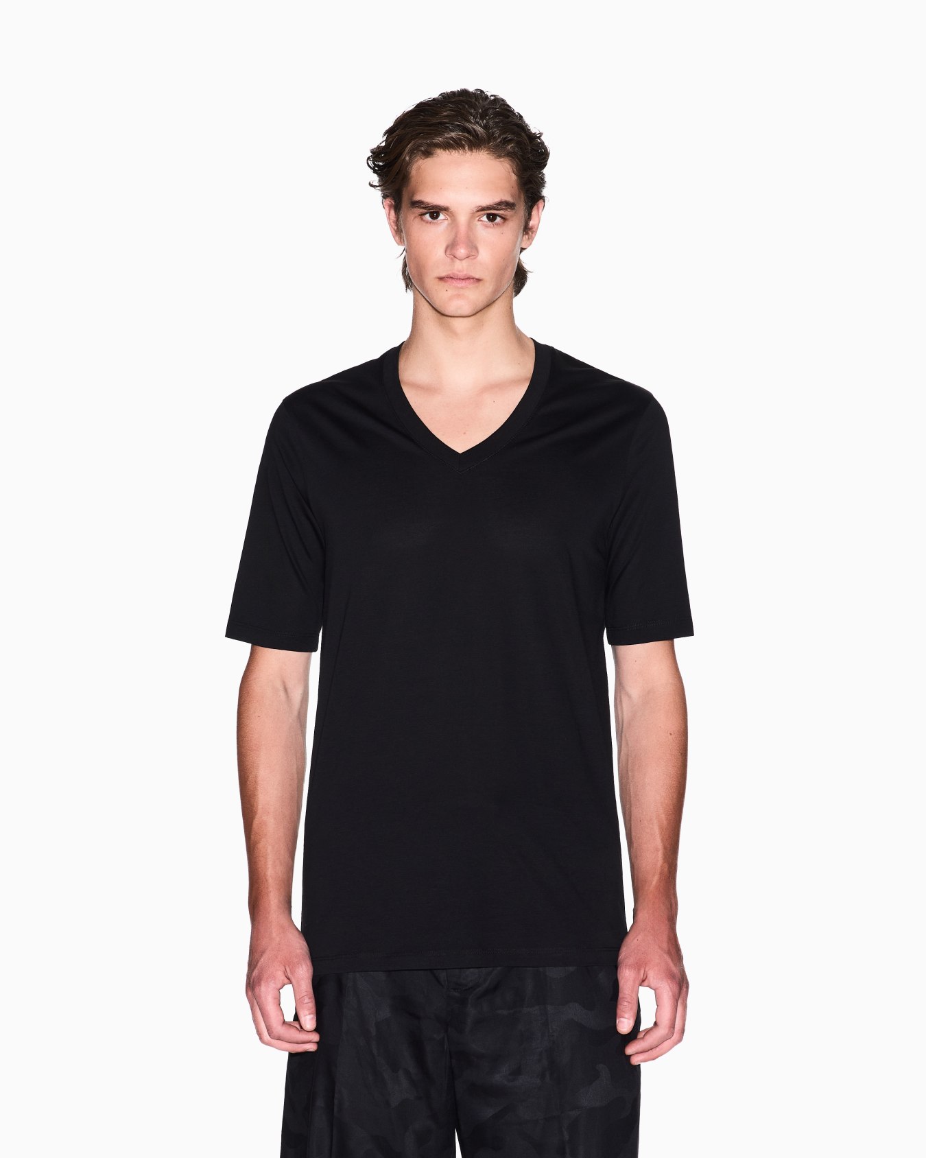 Slim fit T-shirt with V-neck Slide 3
