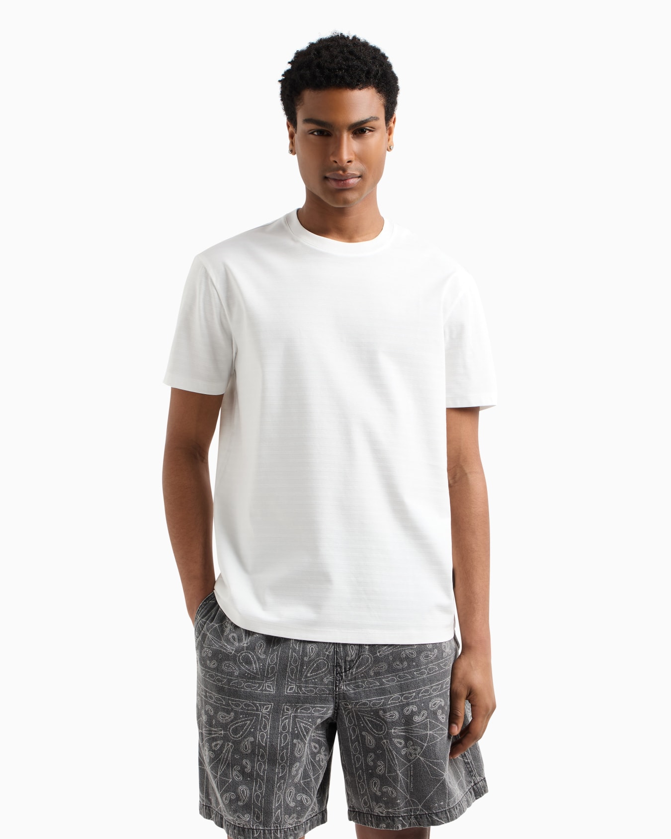 Regular fit mercerised cotton T-shirt Slide 3