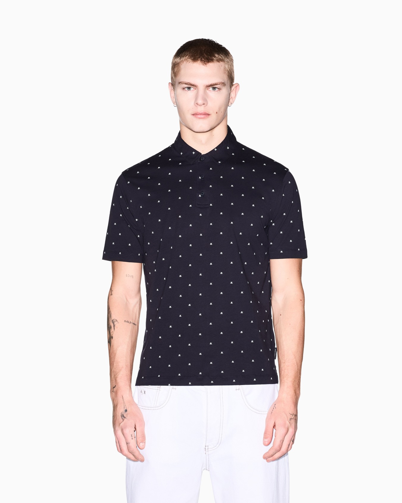 Polo con stampa logo all-over Slide 3