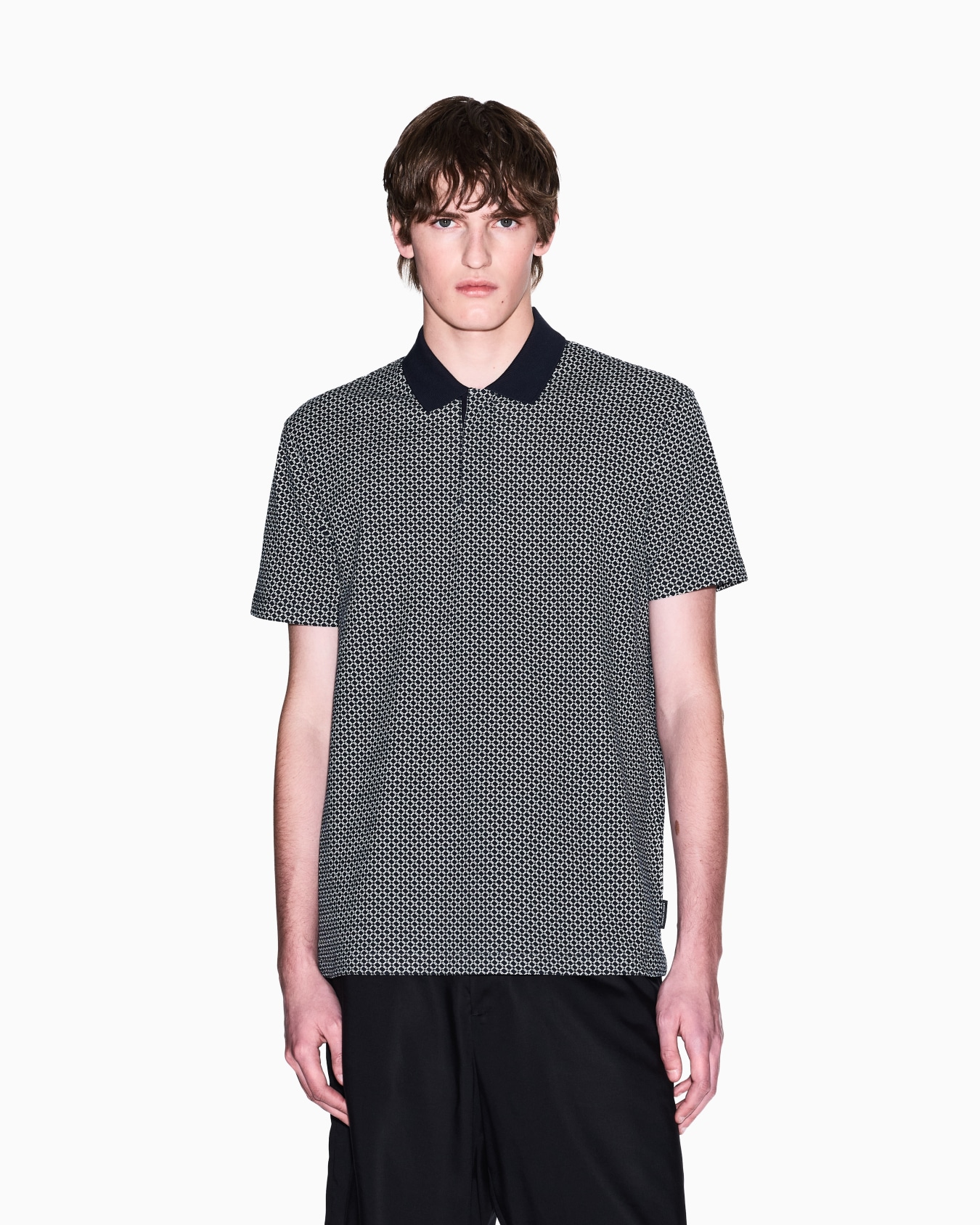 Regular fit polo shirt in stretch jersey Slide 3