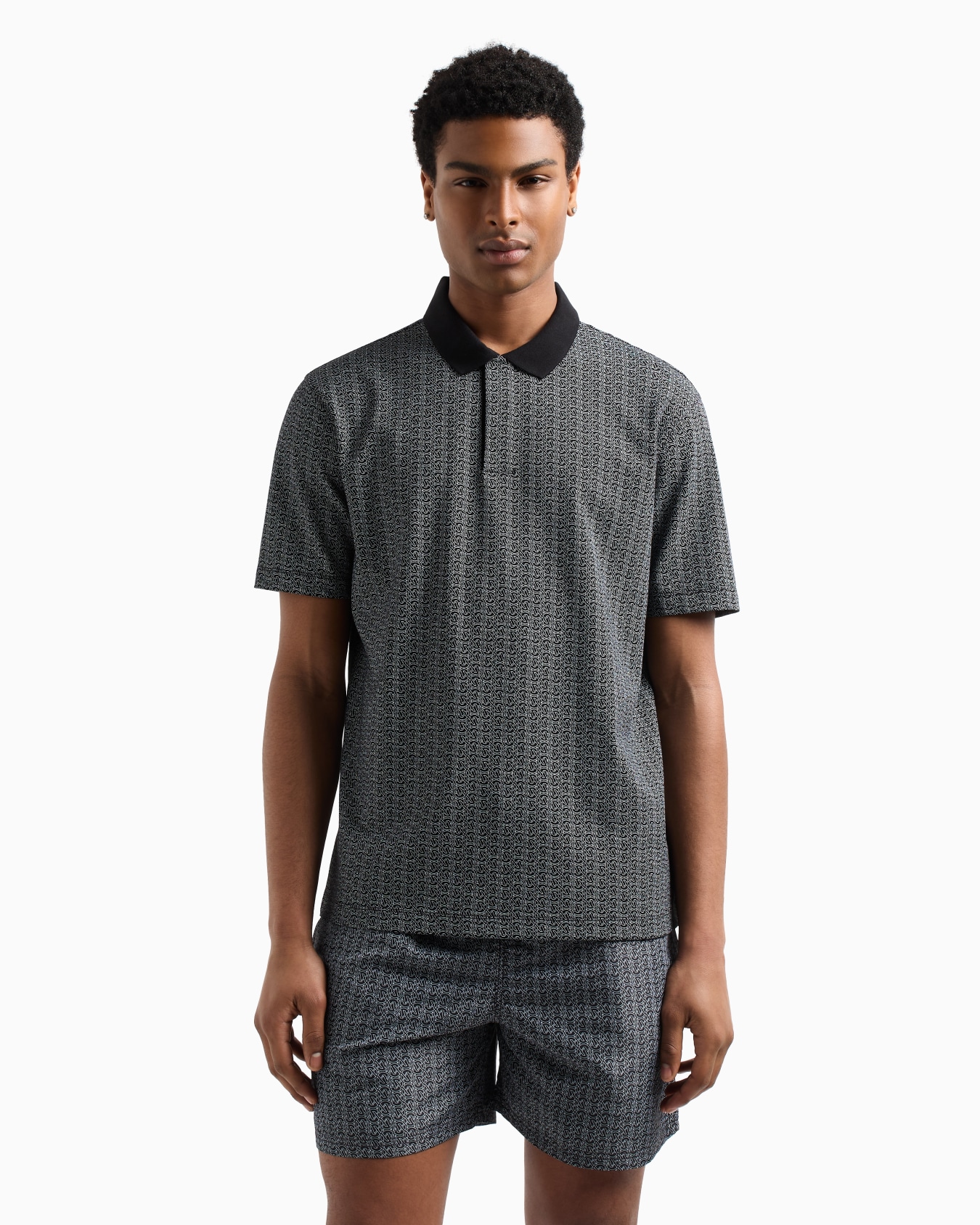 Regular fit polo shirt in stretch jersey Slide 3