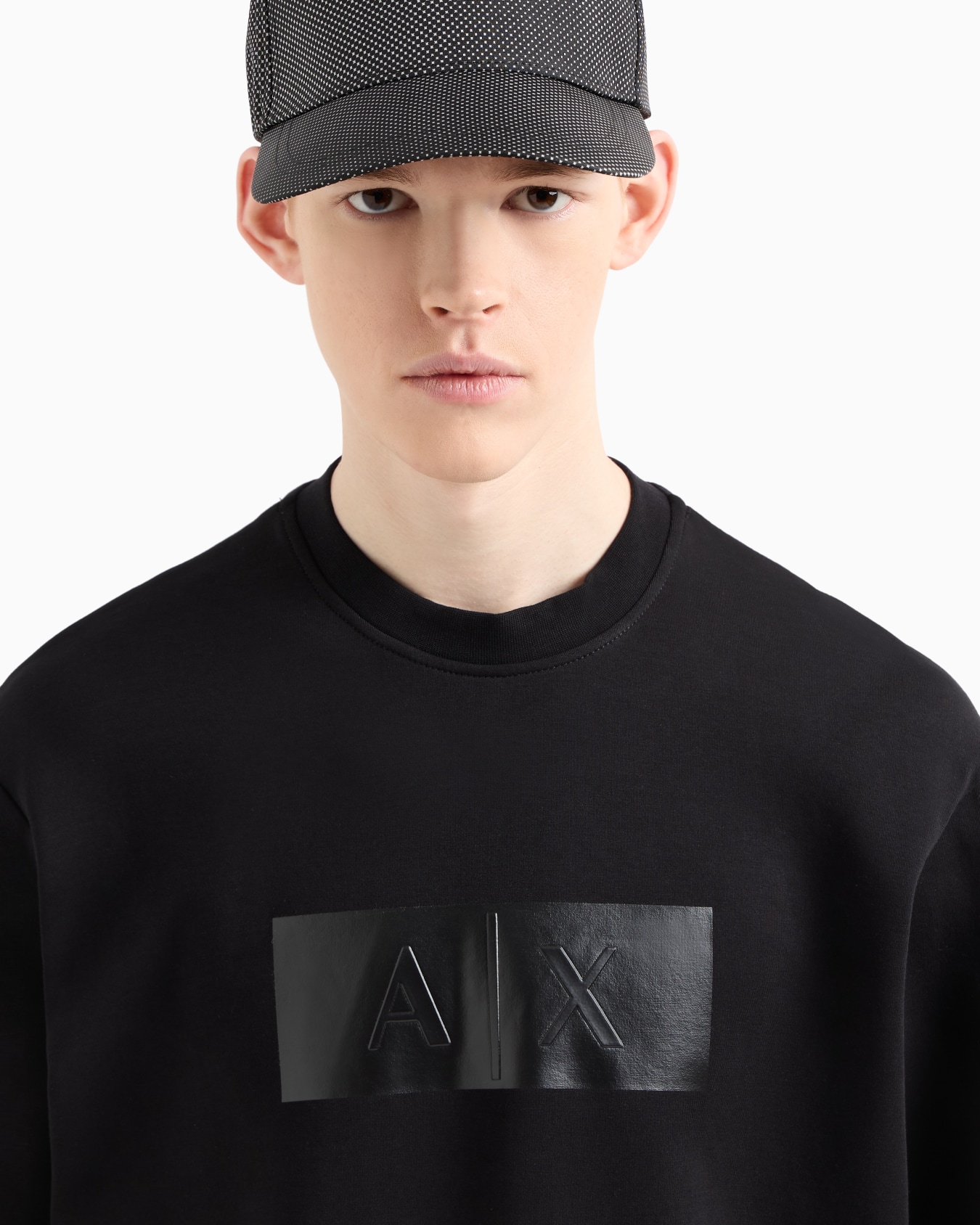 Crewneck sweatshirt with vinyl logo print Slide 4