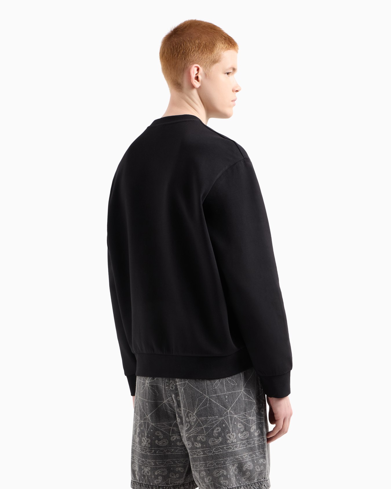 Crewneck sweatshirt with vinyl logo print Slide 2