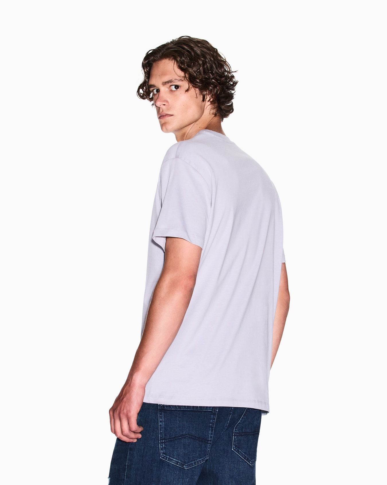 Regular fit T-shirt with logo print on the chest Slide 2