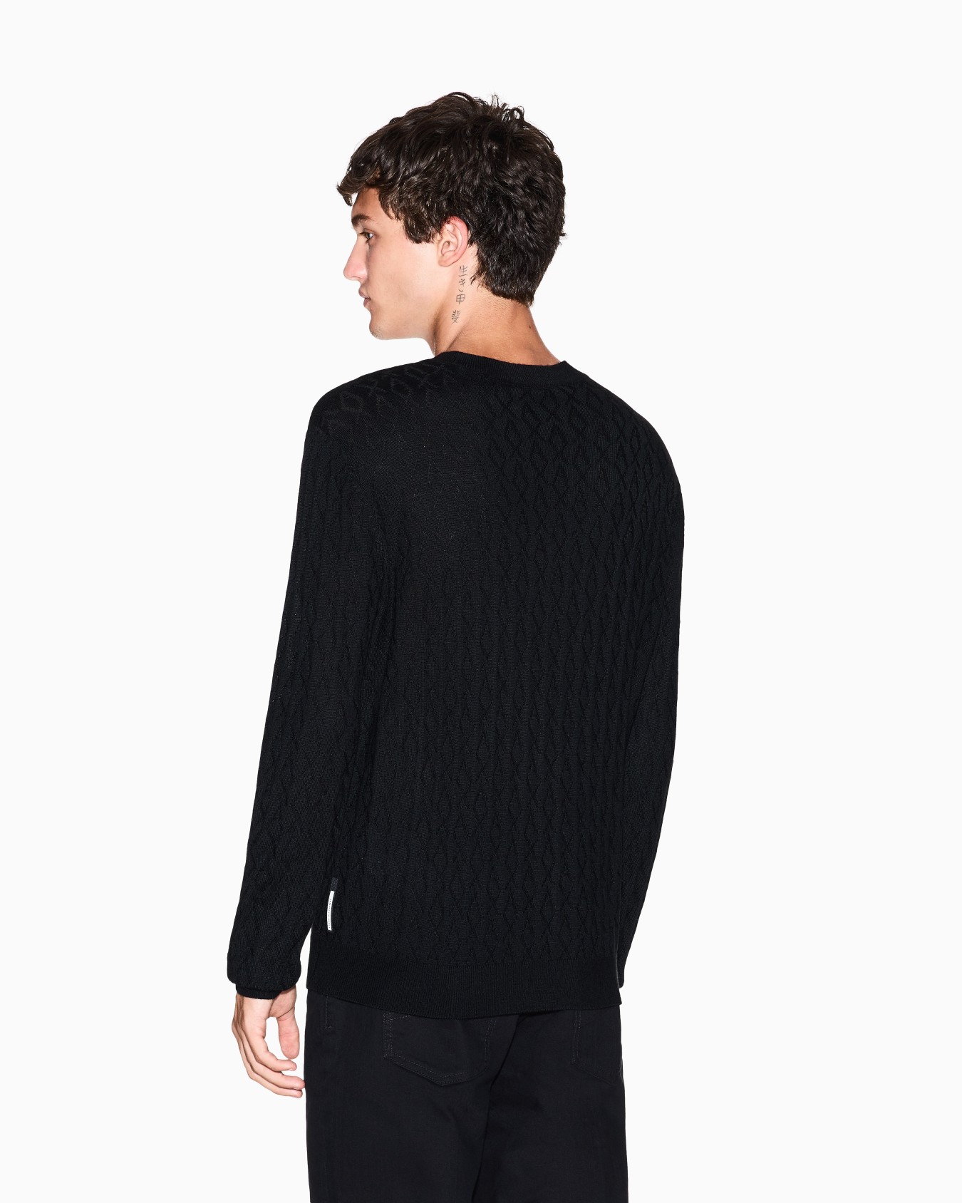 Wave-worked crew neck sweater Slide 2