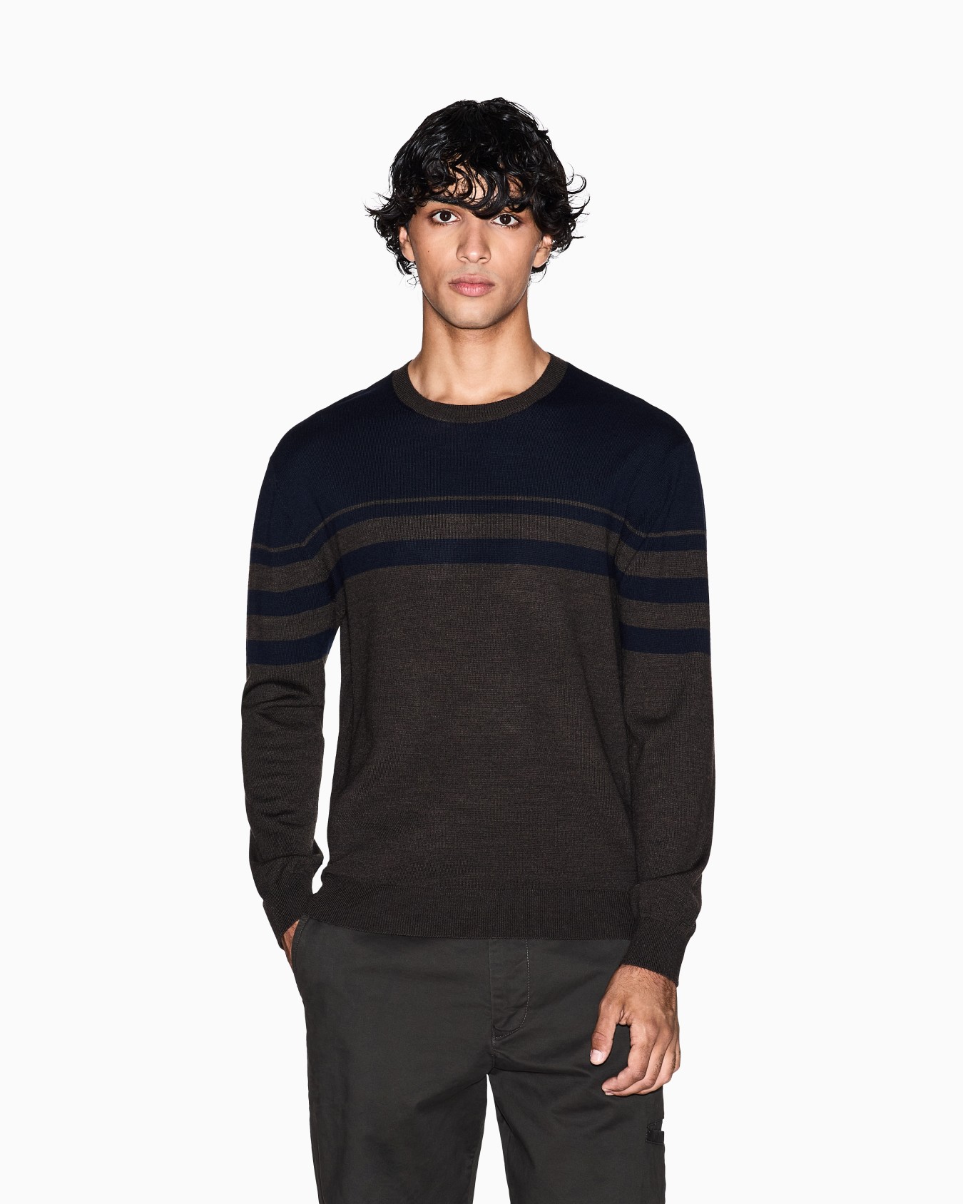 TWO TONE WOOL BLEND SWEATER Slide 3