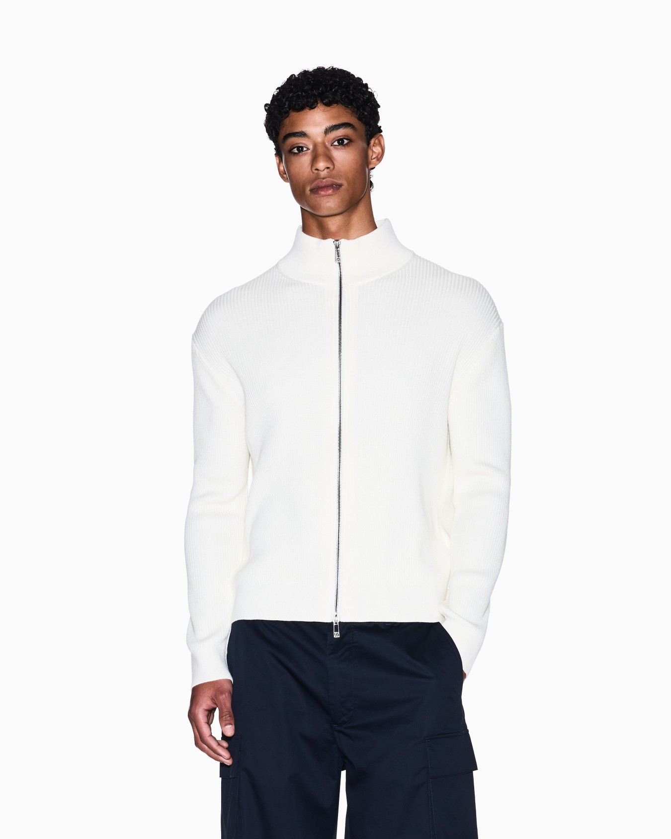 Full zip ribbed cardigan Slide 3