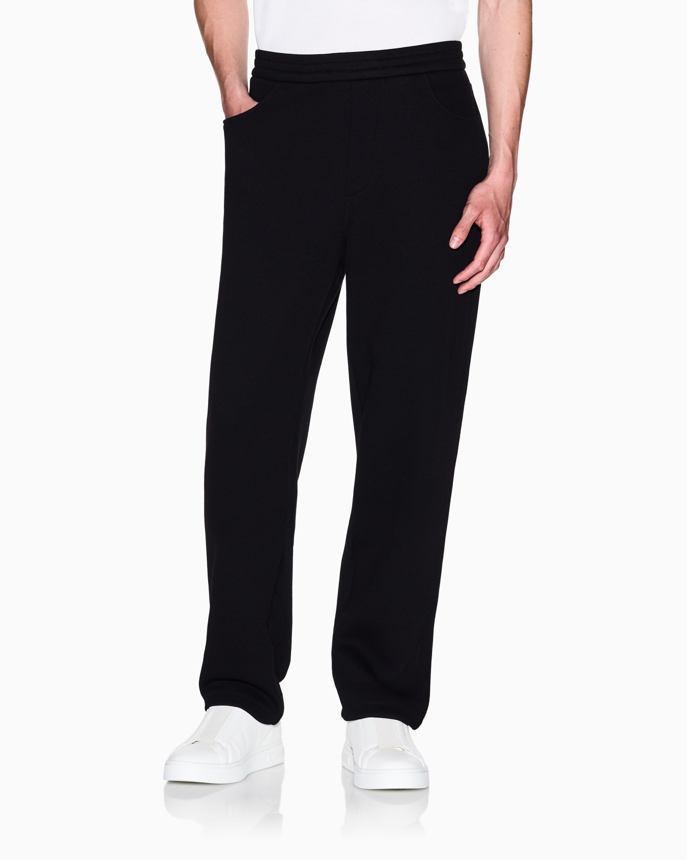 Cotton blend pique trousers Slide 3