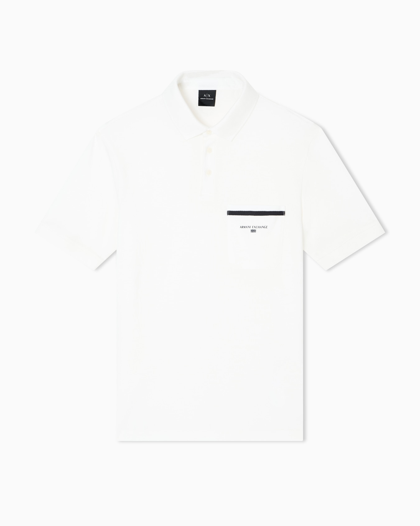 Regular pique polo shirt with pocket Slide 0