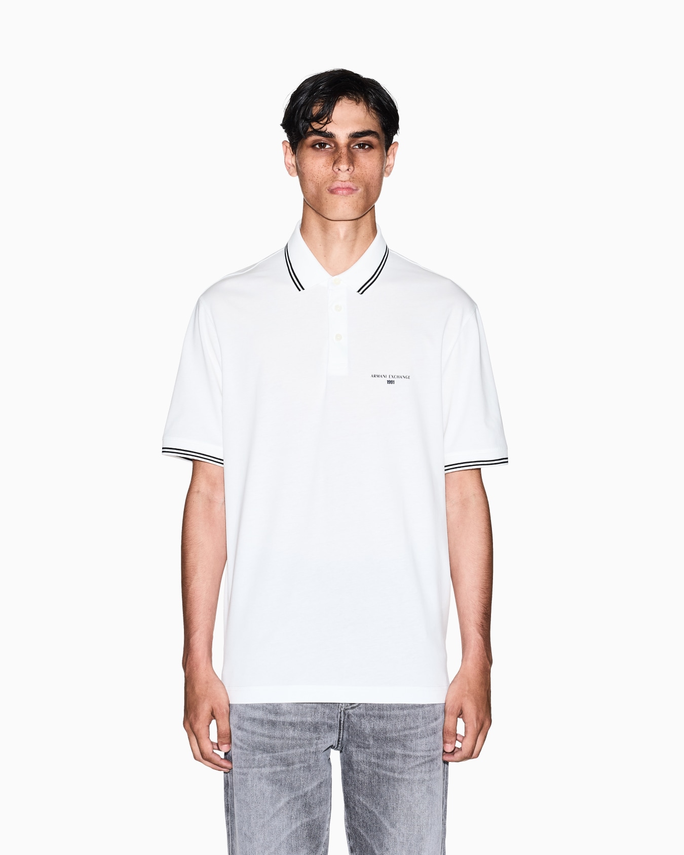 Regular fit cotton jersey polo shirt Slide 3