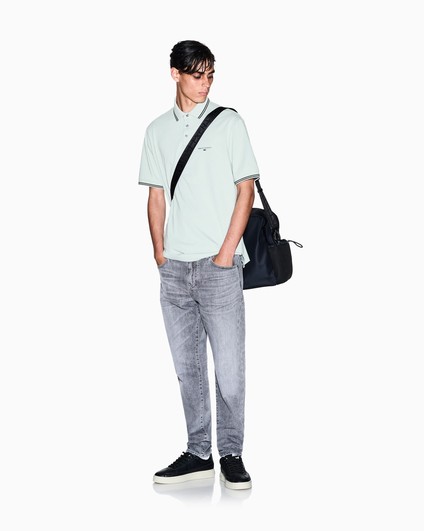 Regular fit cotton jersey polo shirt Slide 1