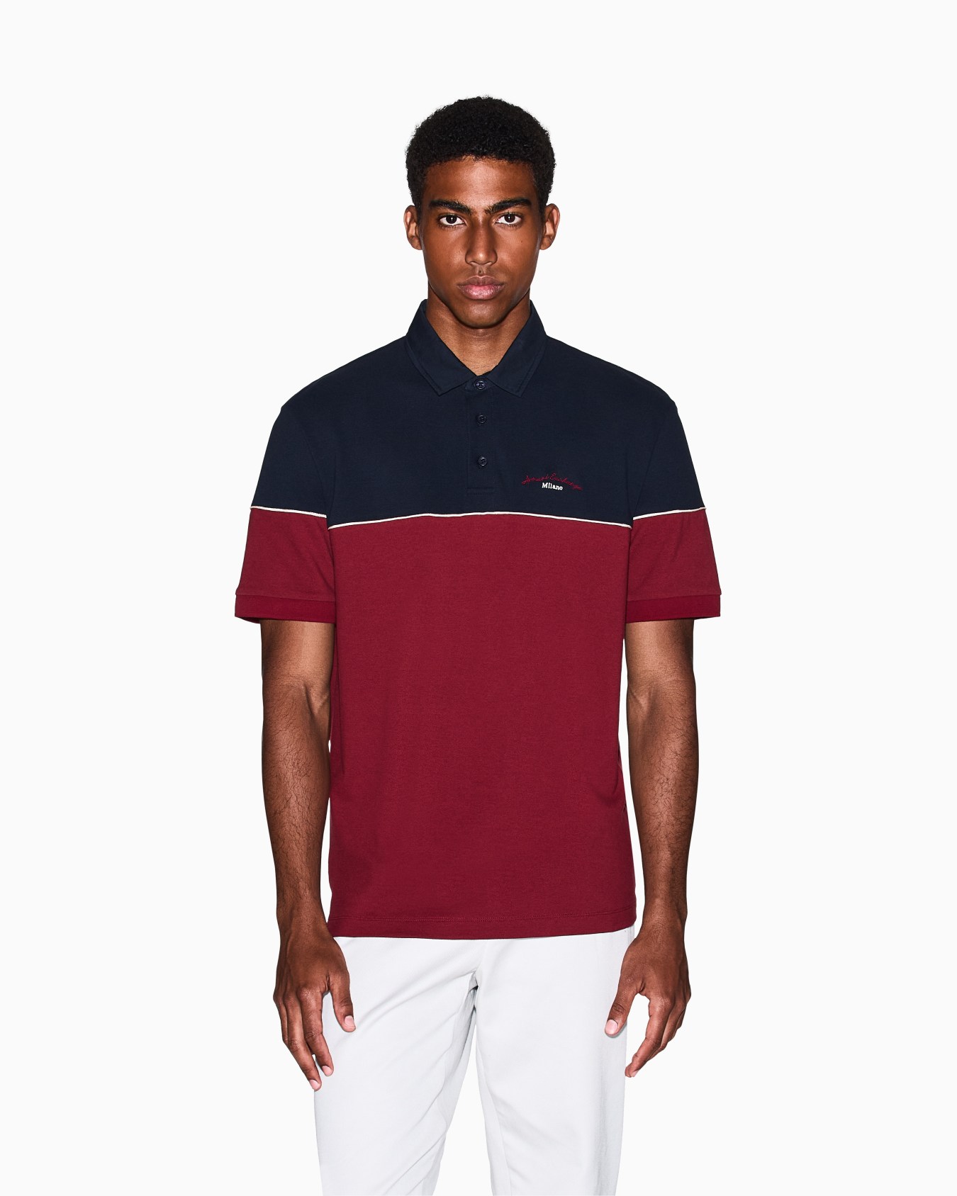 Regular fit two-tone polo Slide 3