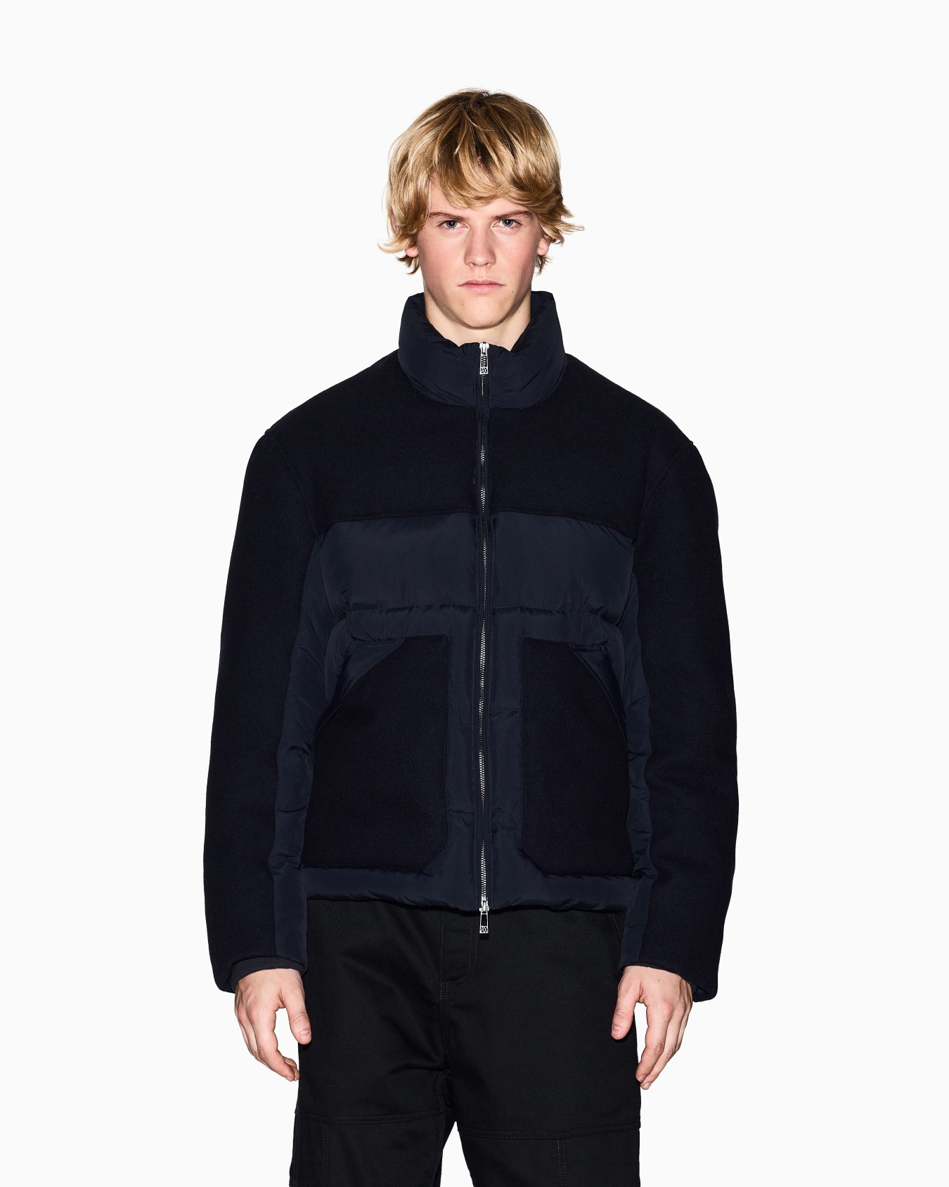 Jacket with zip and contrasting inserts Slide 3
