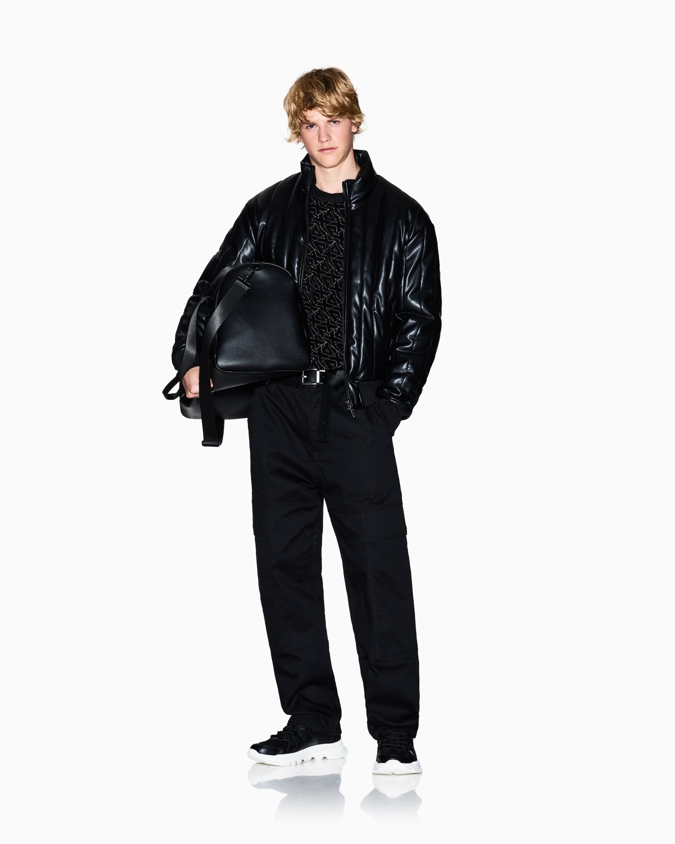 Full zip jacket in shiny fabric Slide 1