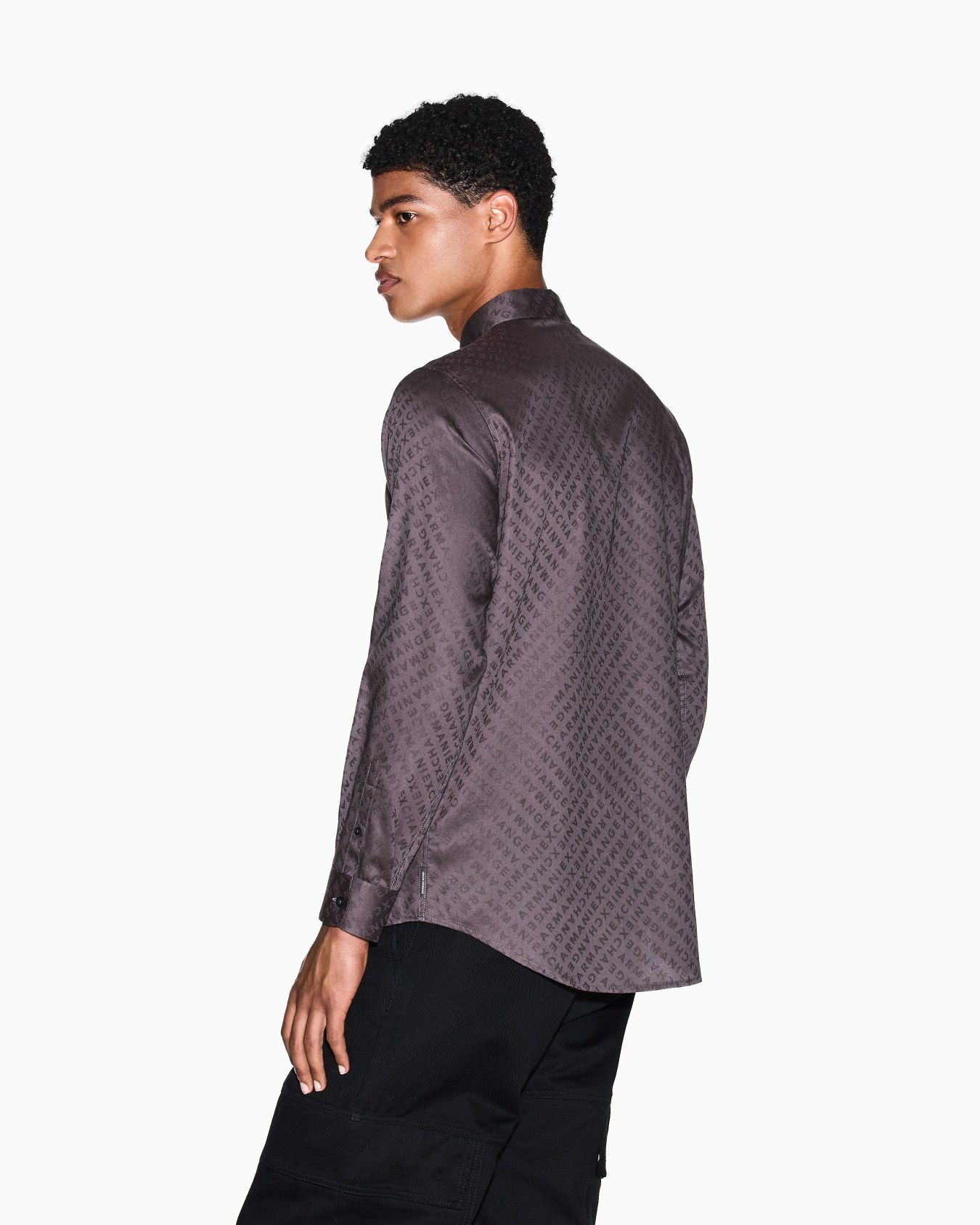 Regular fit shirt with allover logo Slide 2