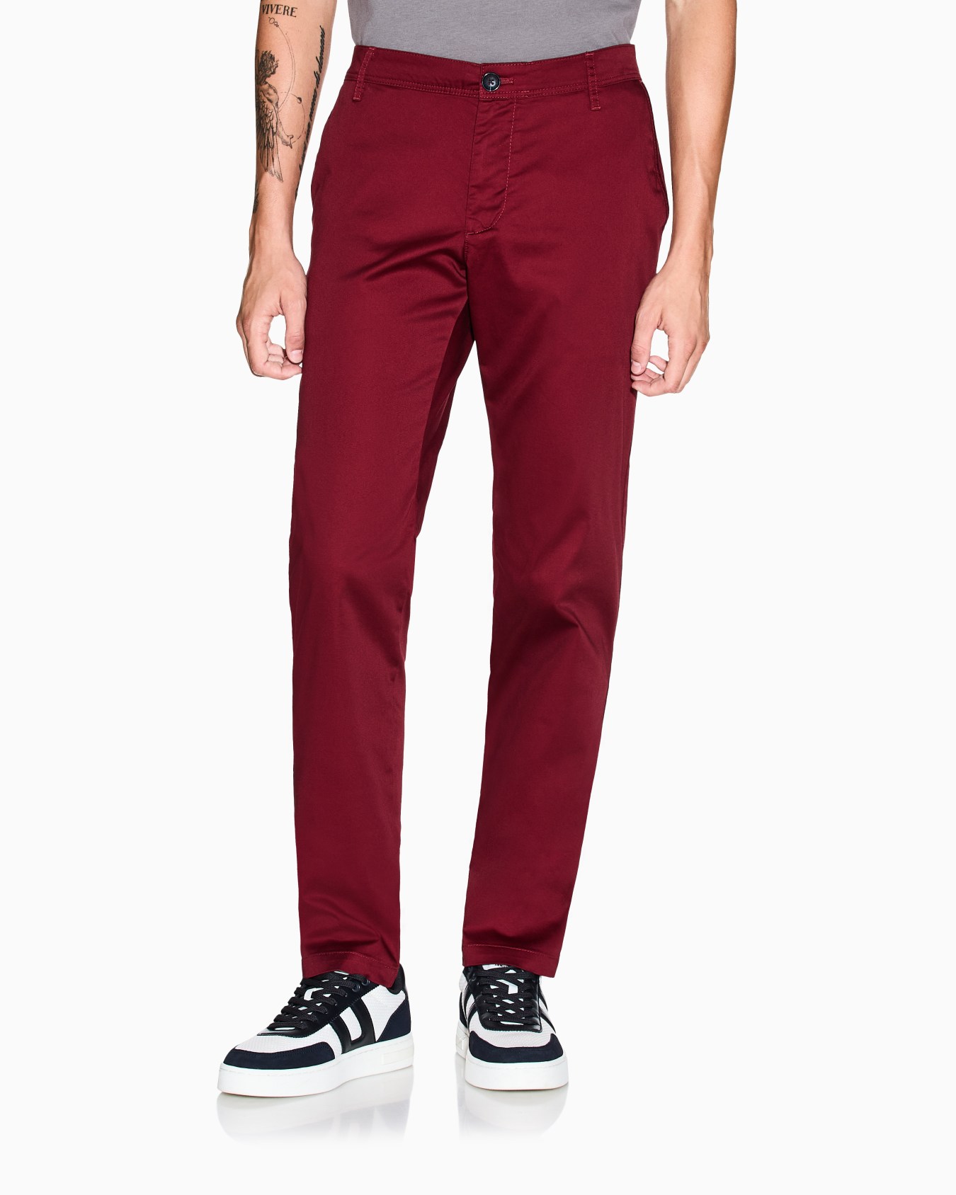 Pantalones chinos de algodón elástico Diapositiva 3