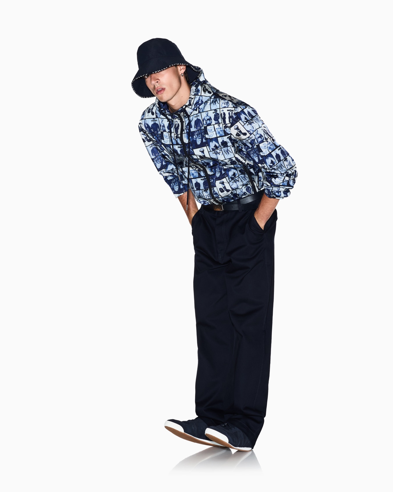 コットンツイル ワイドチノパンツ スライドする 1