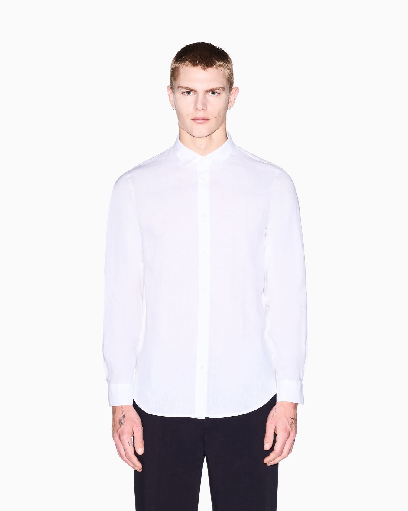 リネン 長袖シャツ スライドする 3