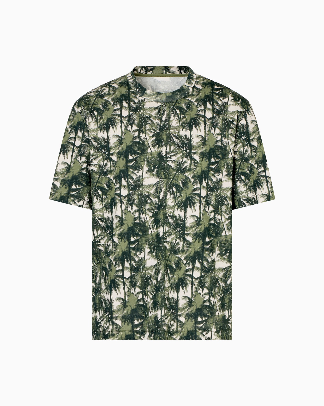 Regular fit palm tree patterned t-shirt Slide 0
