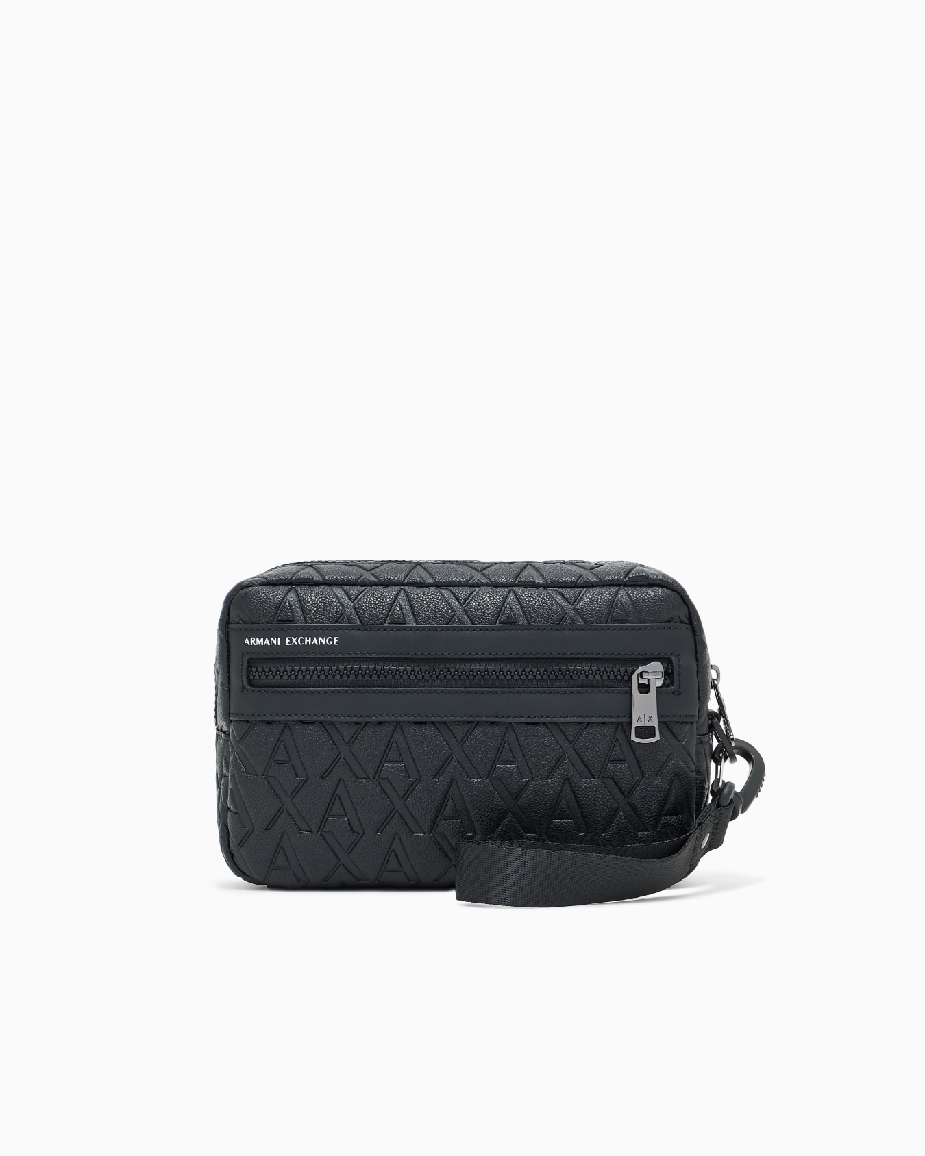 Clutch bag with allover embossed logo Slide 0
