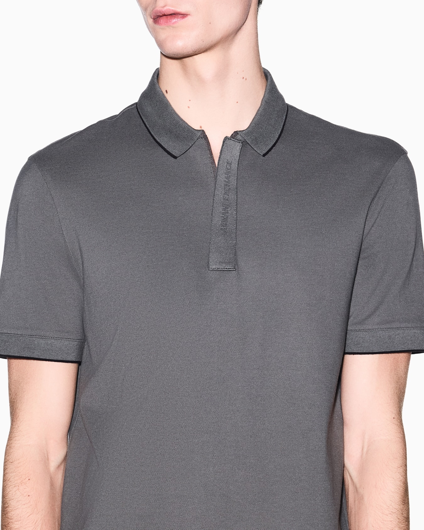 Slim fit polo with button insert Slide 4