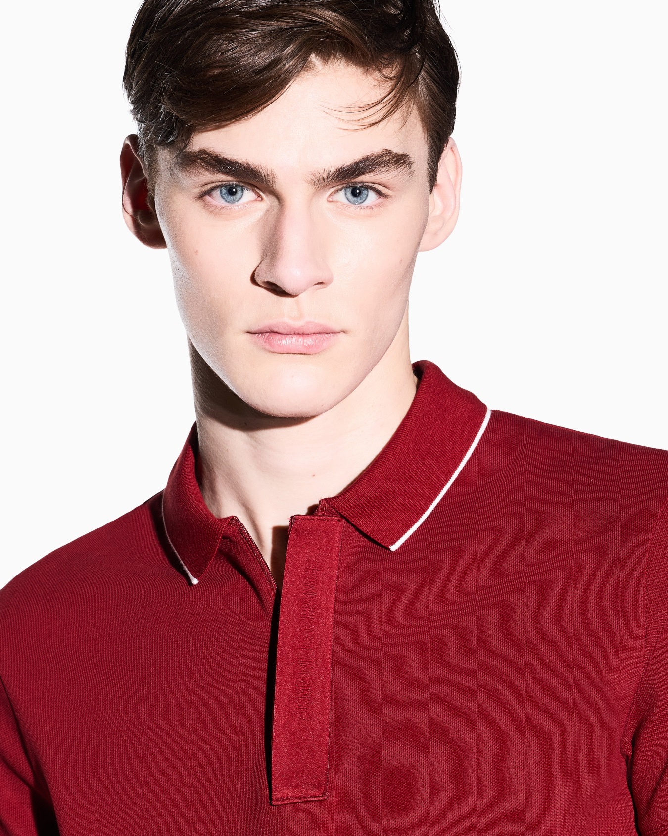 Slim fit polo with button insert Slide 4