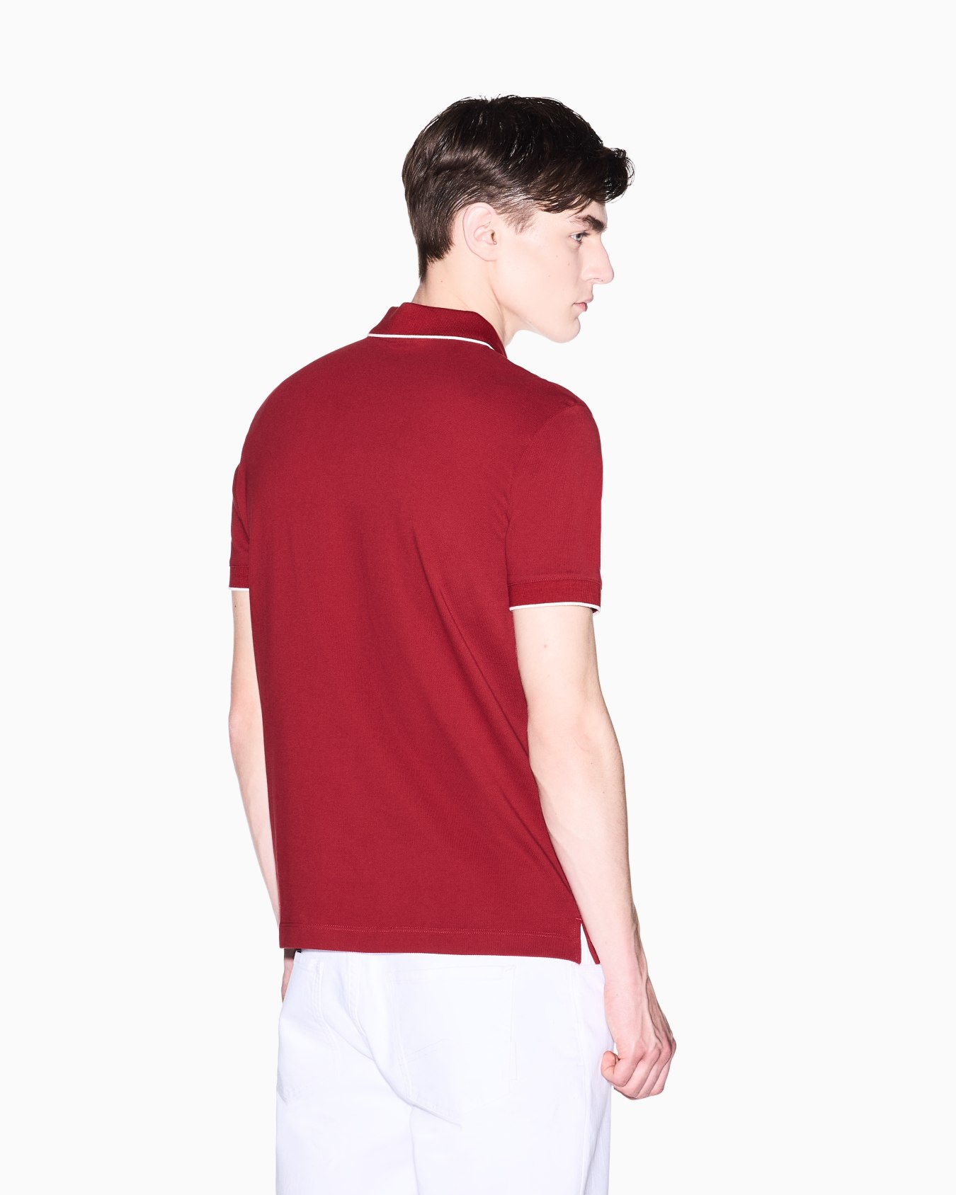 Slim fit polo with button insert Slide 2
