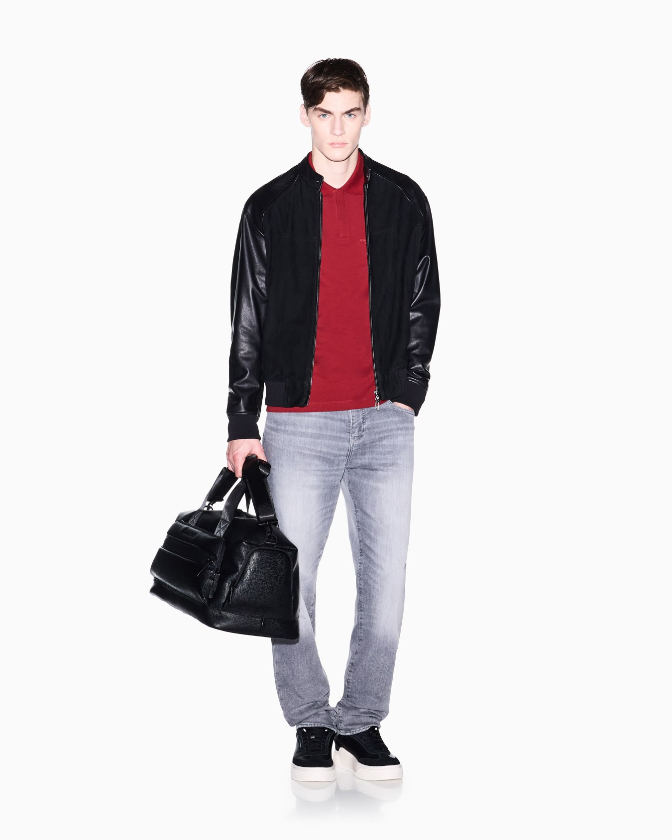 Regular fit polo shirt with tone-on-tone logo Slide 1