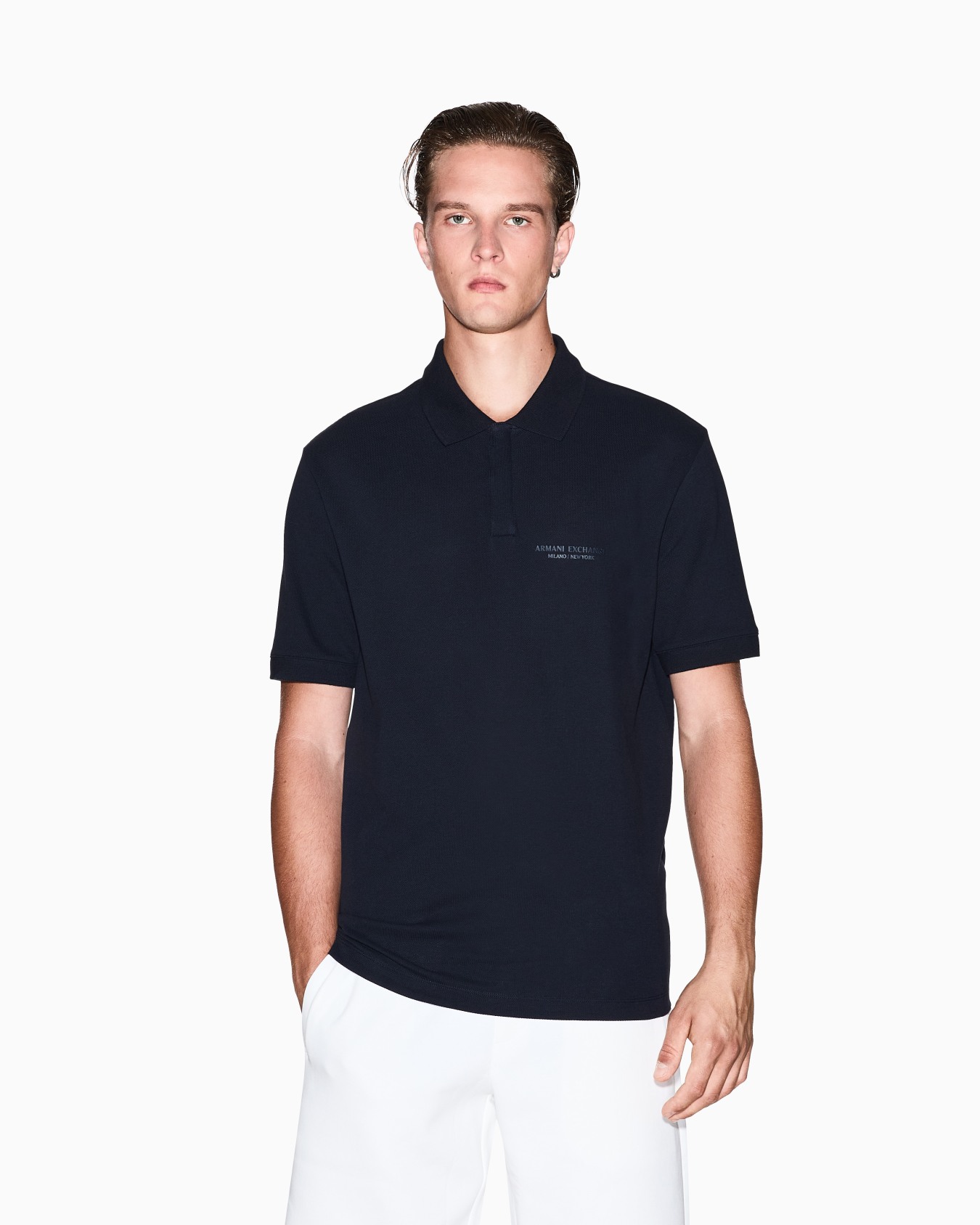 Regular fit polo shirt with tone-on-tone logo Slide 3
