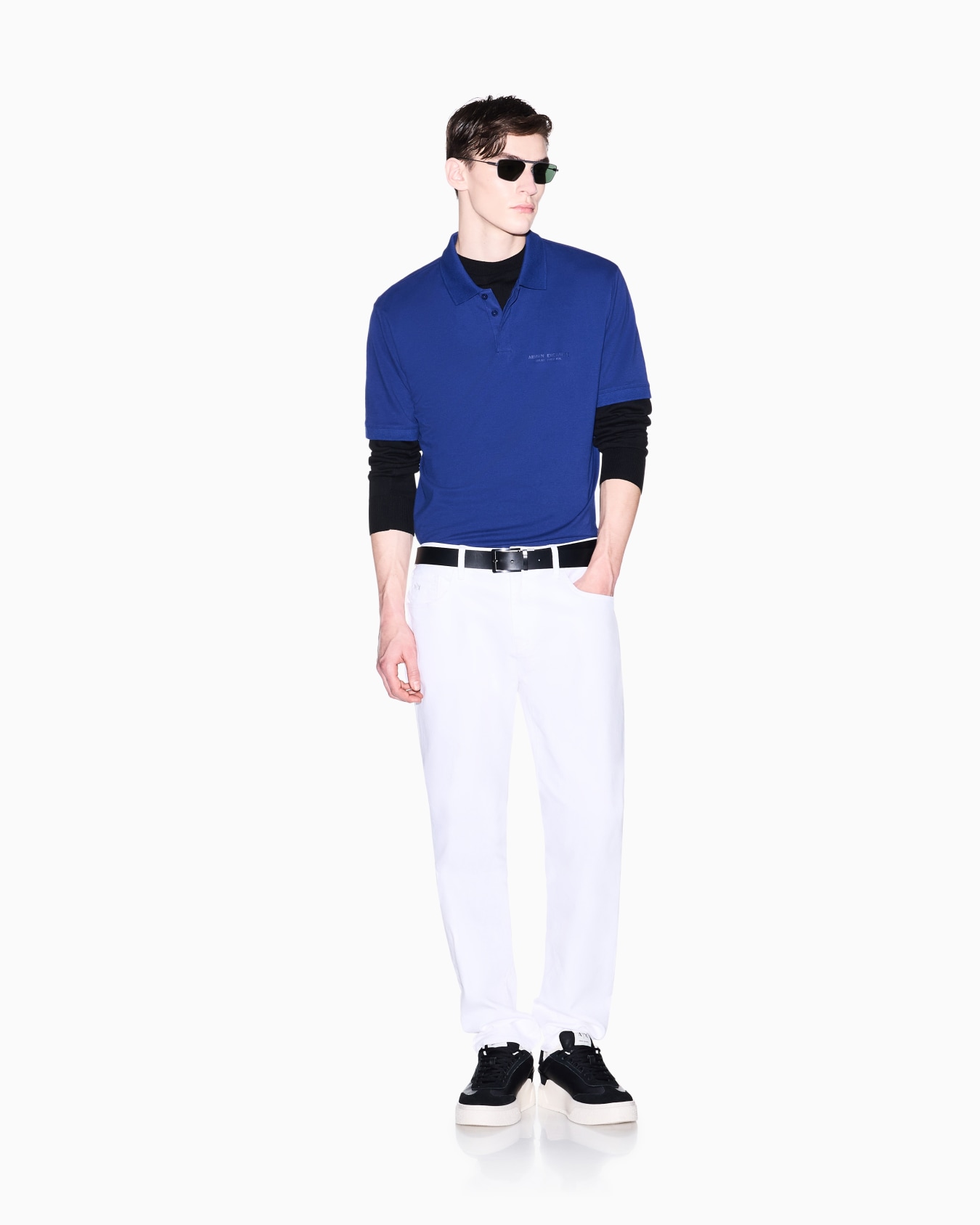 Regular fit polo shirt with tone-on-tone logo Slide 1