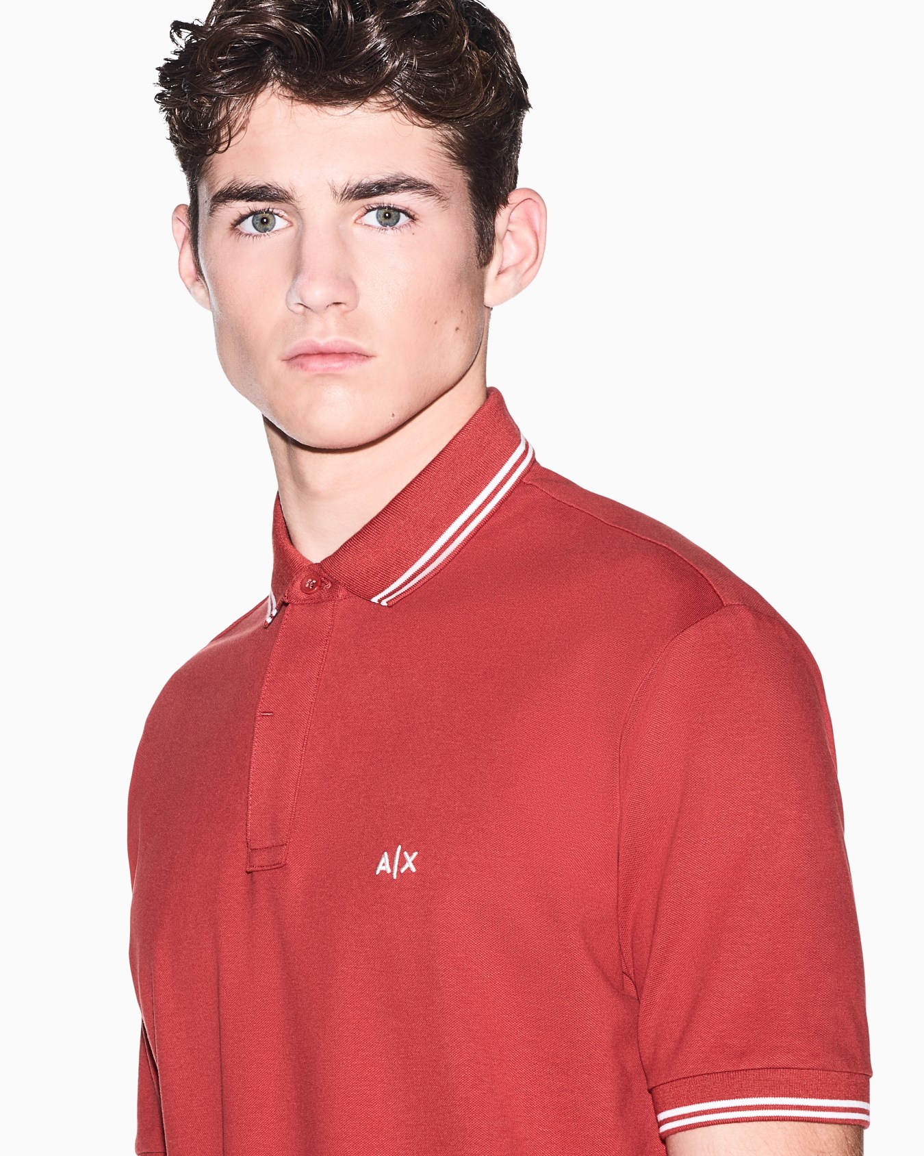 regular fit polo shirt in stretch cotton piquet Slide 6