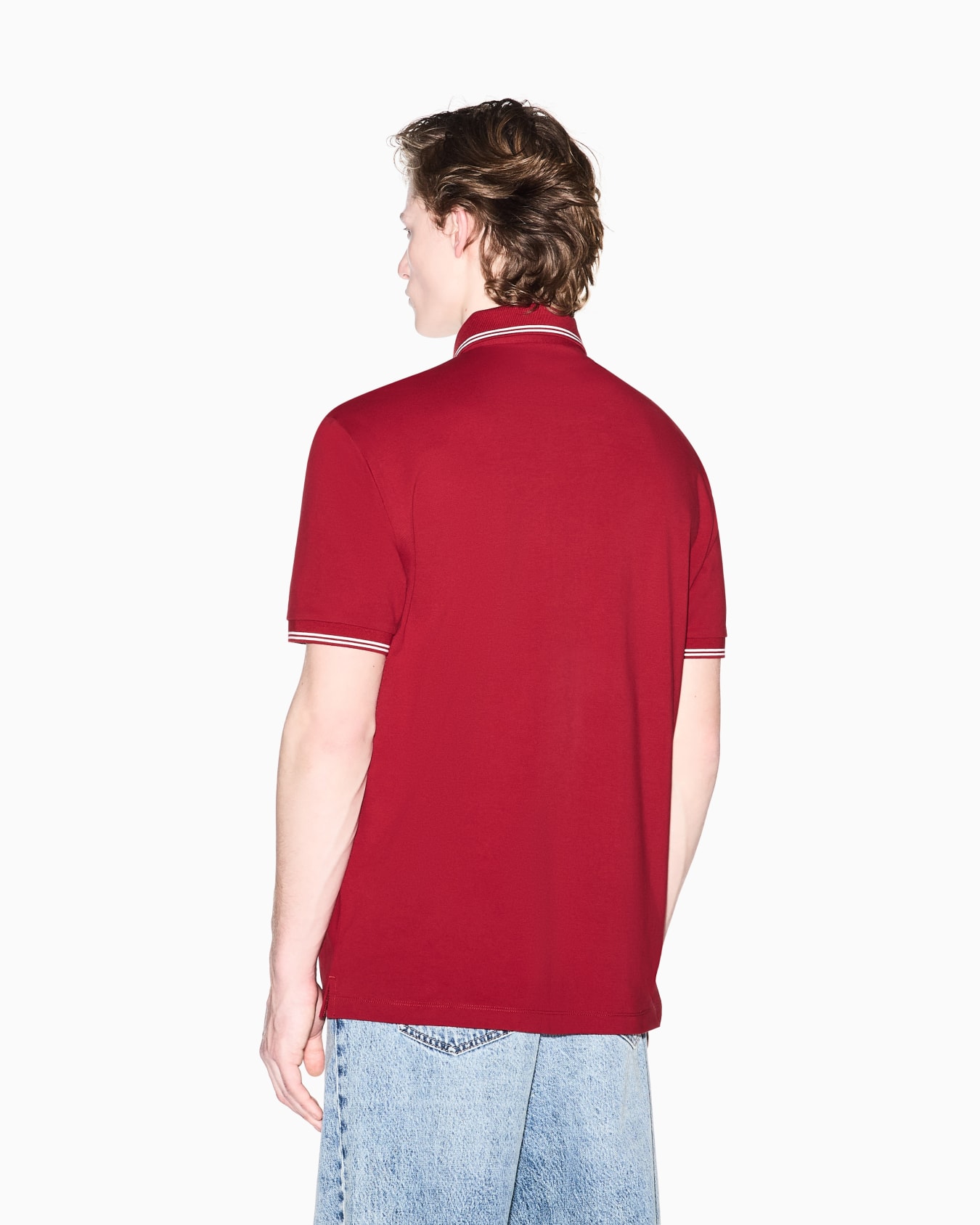 Stretch Pique Polo Shirt with Contrasting Trim Slide 3