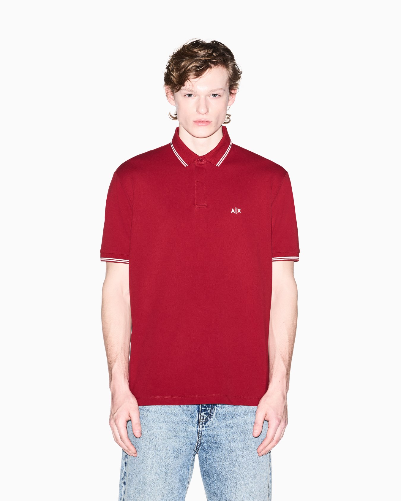Stretch Pique Polo Shirt with Contrasting Trim Slide 2